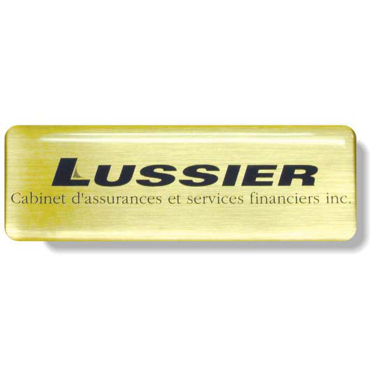 Custom Screen-Printed Brushed Gold Domed Decal (Up to 7 Sq. Inch)