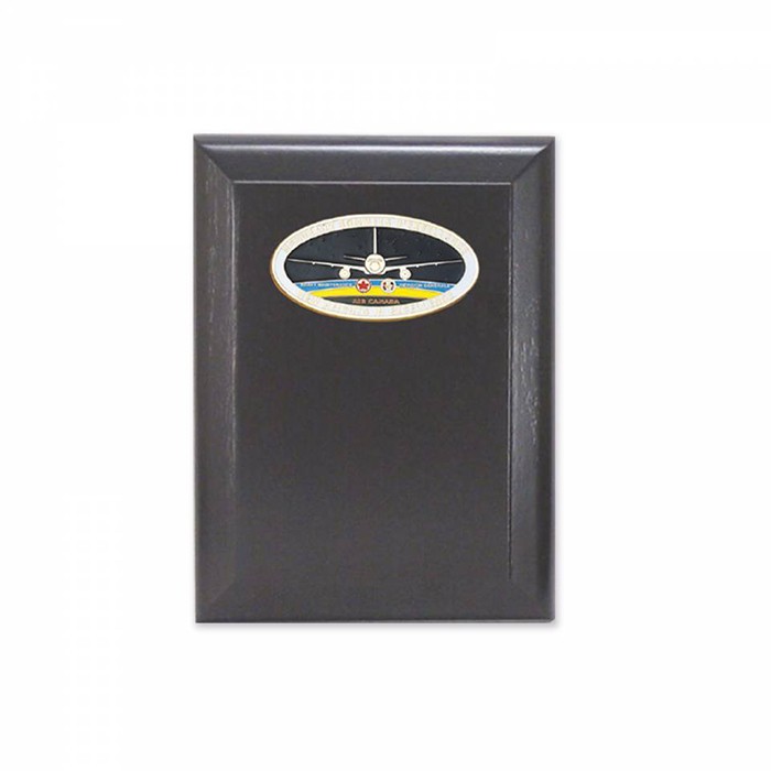 Black Lacquer Wood Plaque w/Beveled Edges (7 x 9 in)