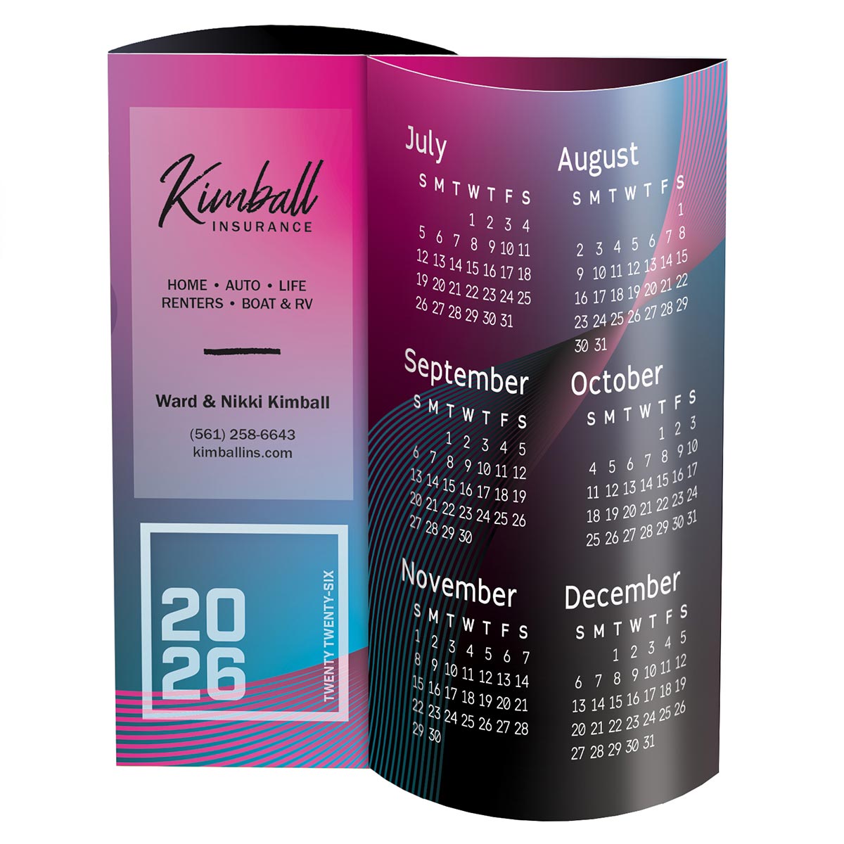Color Block Wave Desk Calendar 3