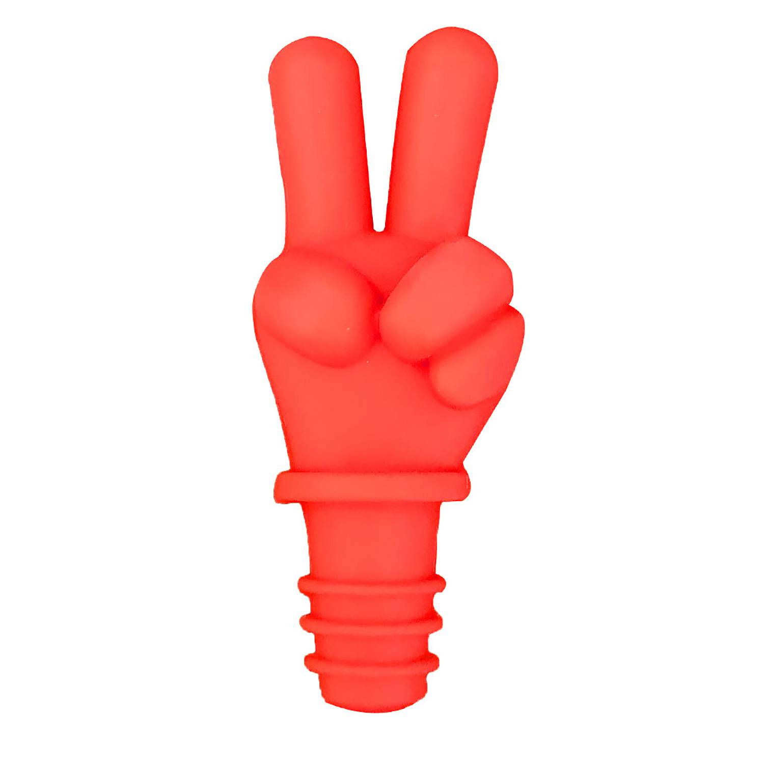 V Gesture Shaped Silicone Wine Bottle Stopper 2