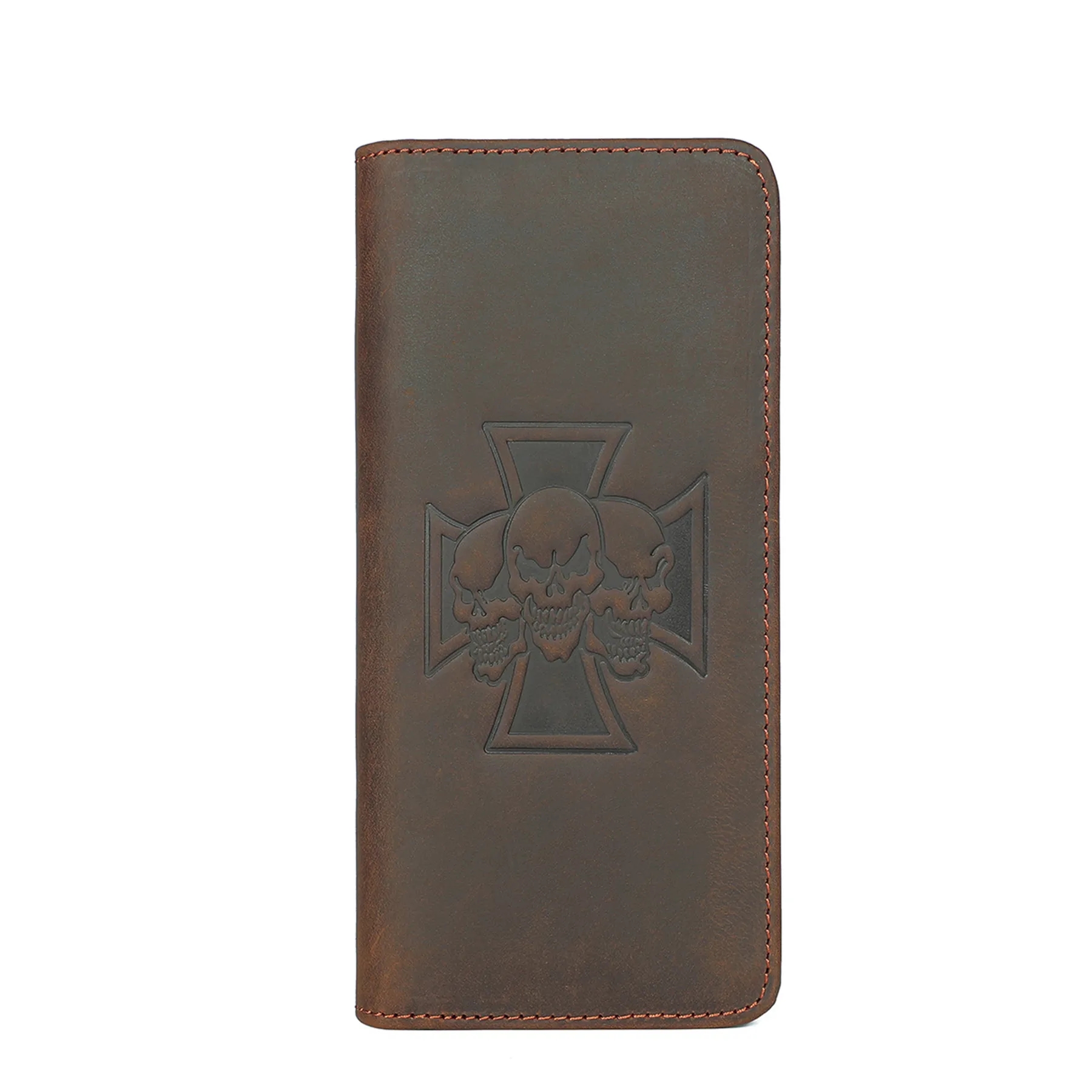 Leather Long Wallet for Checkbook Credit Cards 2