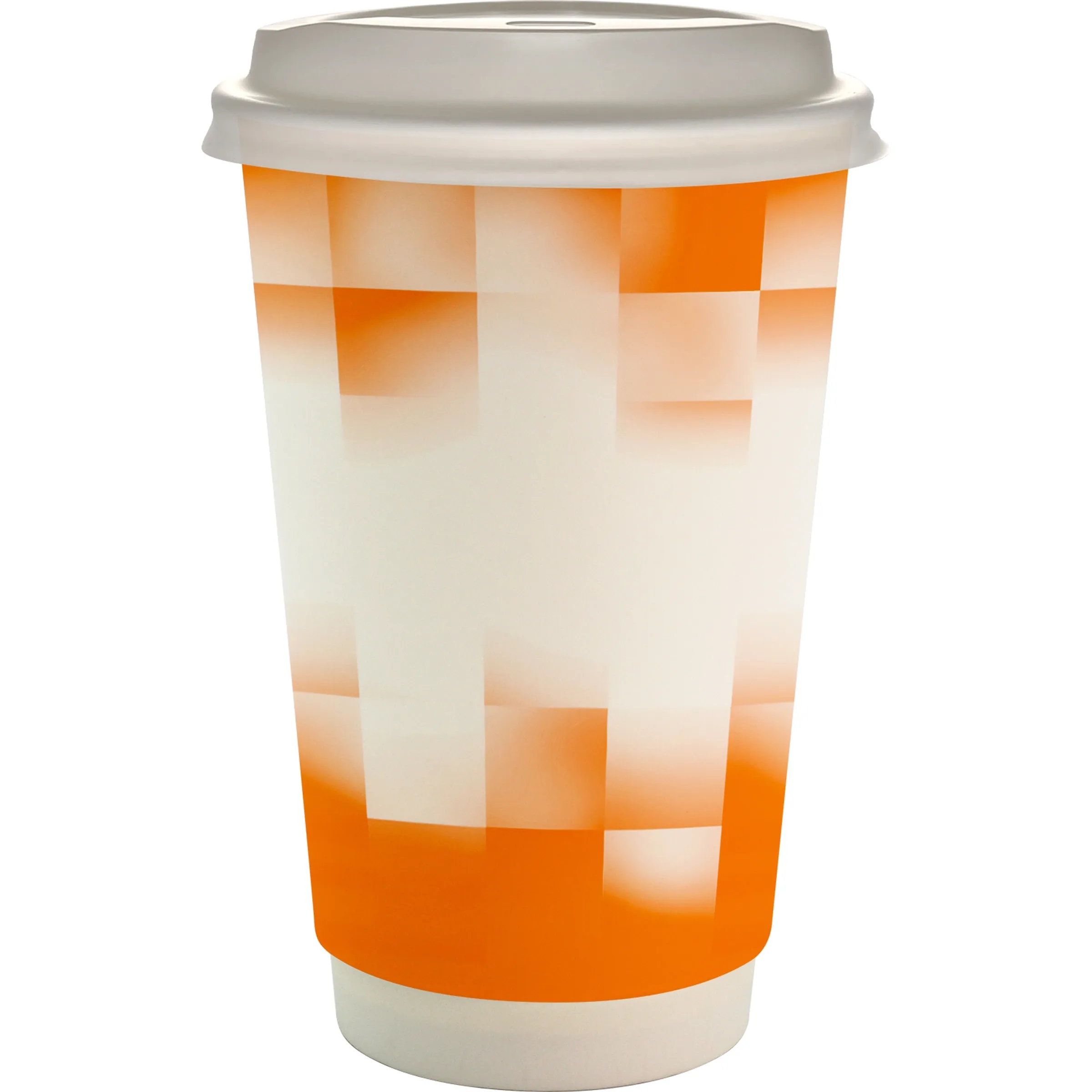 16 oz. Full Color Shaded Checkers Paper Cup With Lid 11
