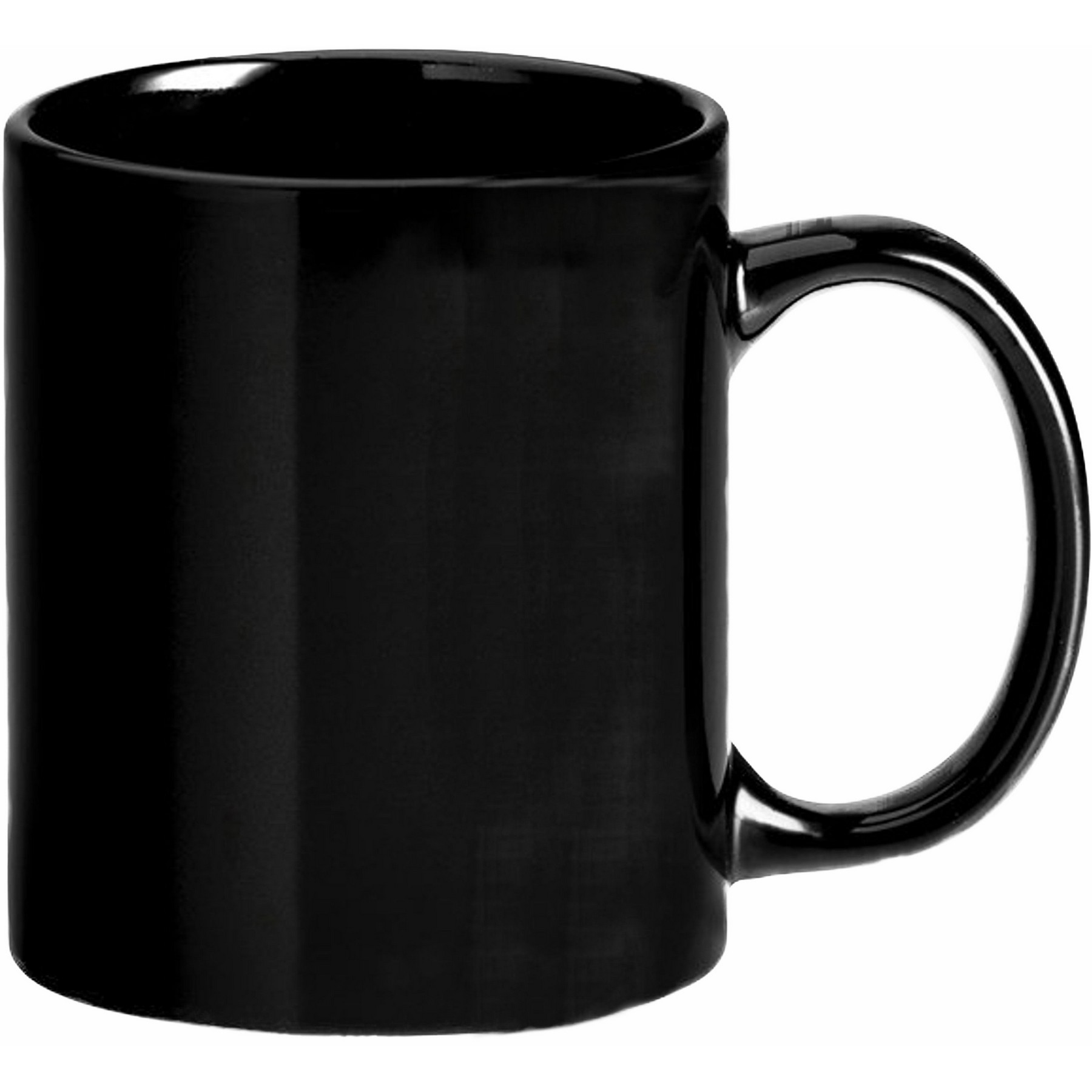 12 oz Black C-Handle Ceramic Coffee Mug 2