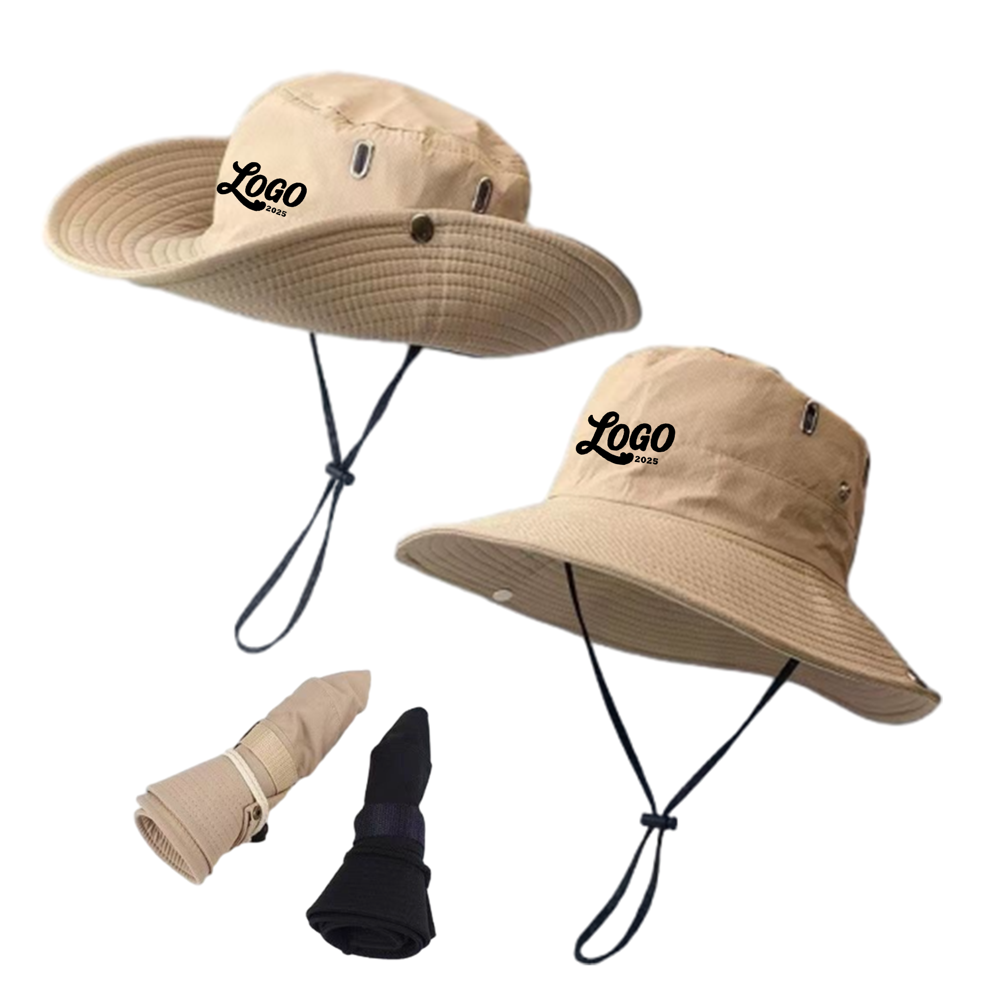Adjustable Wide Brim Drawstring Bucket Hat 4