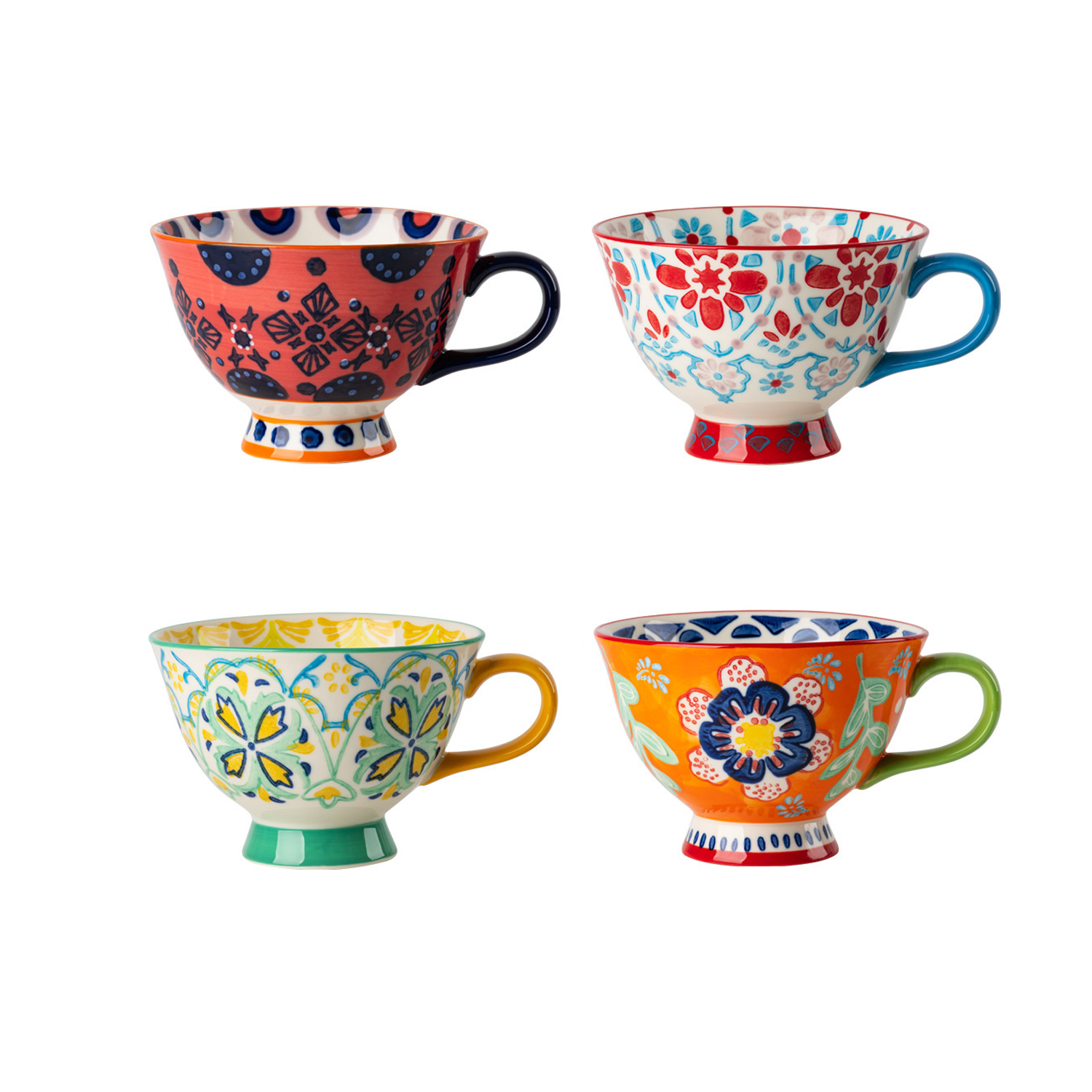 Polish Ceramic Floral Mug Elegant Coffee Cup 14.5 oz 5