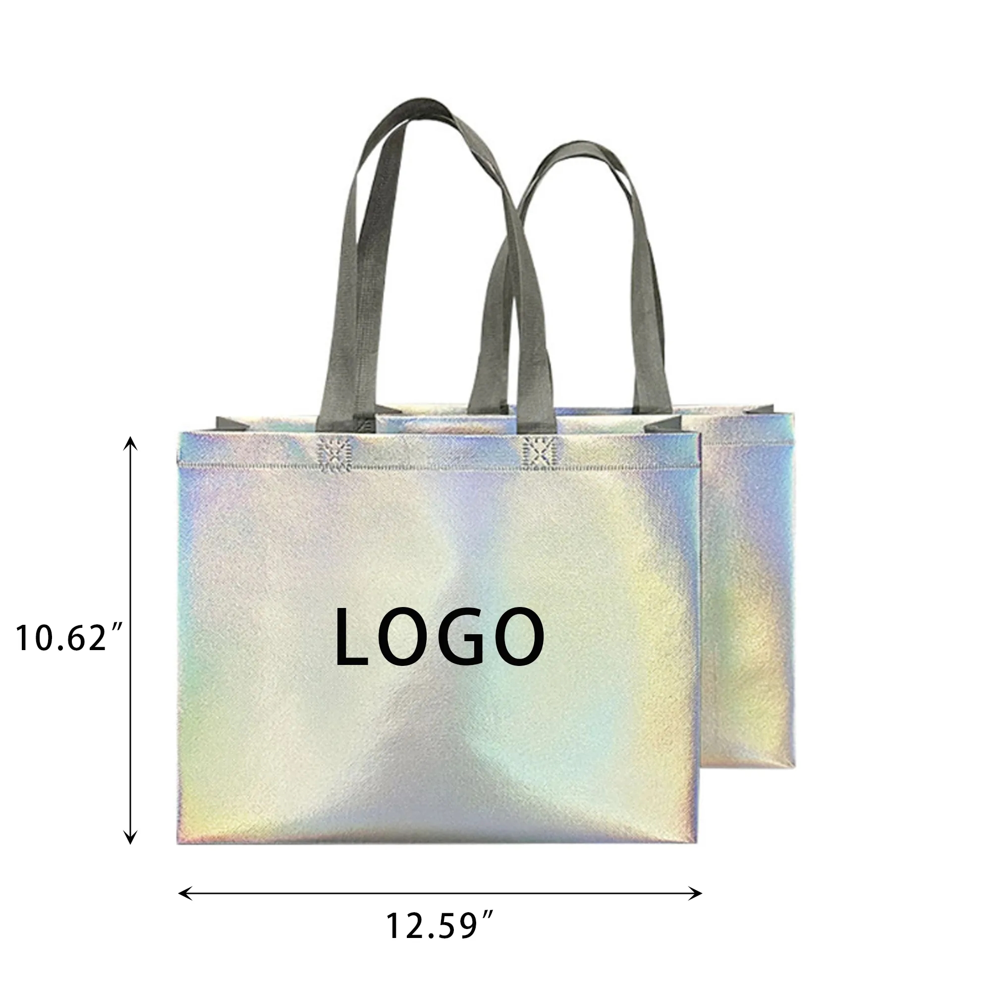 MOQ50 Custom Holographic Non-Woven Tote Bag 2