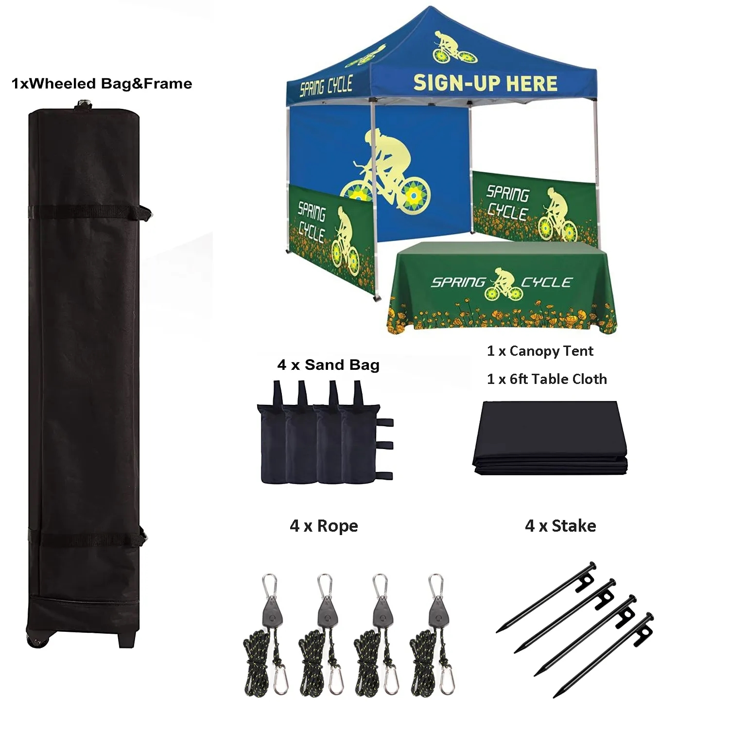 10'x10' Tent Kit with CustomizedDye Sublimation Printing 1