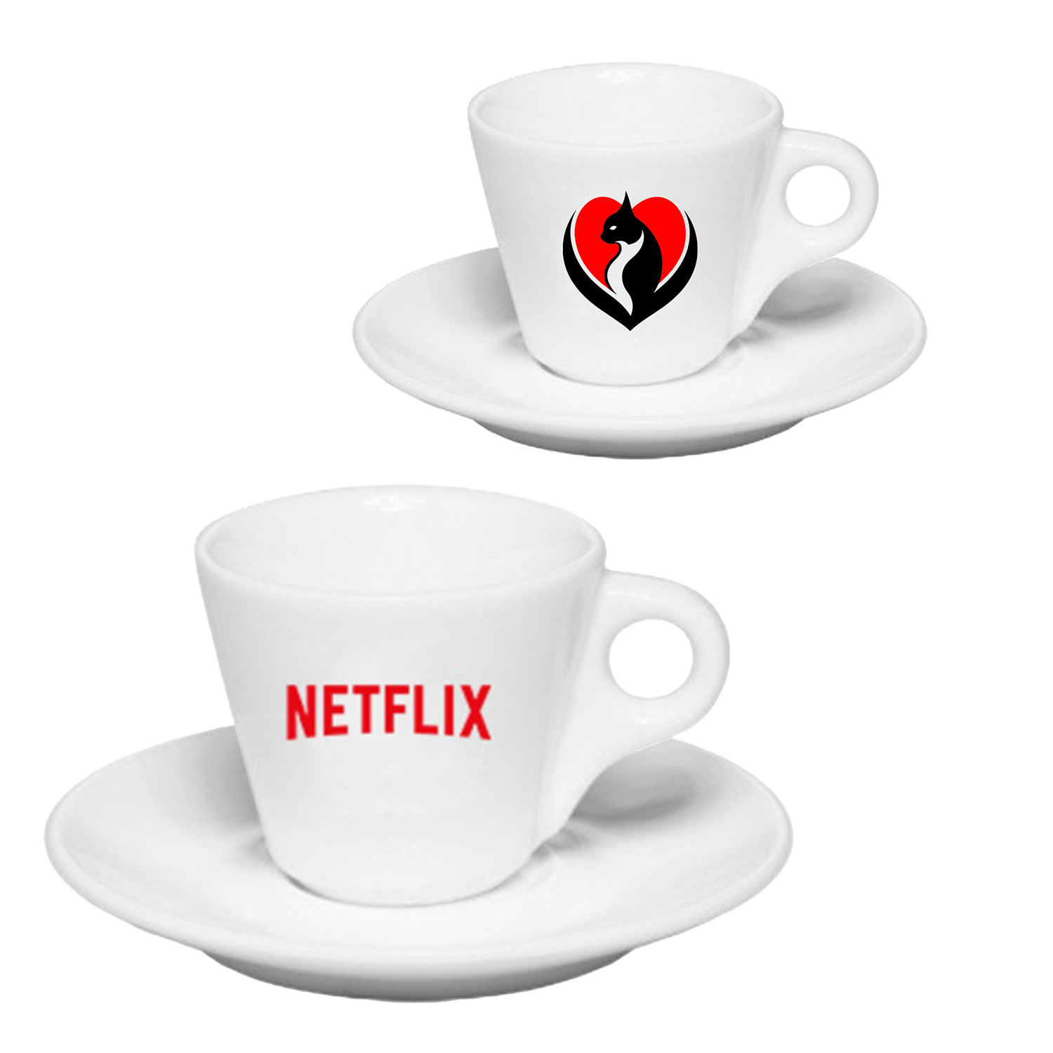2.75 oz. Espresso Porcelain Cups with Saucer Sets 3