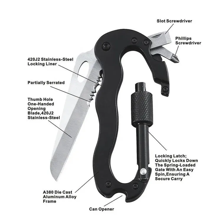 Multifunction Survival Tool Kit Carabiner 4