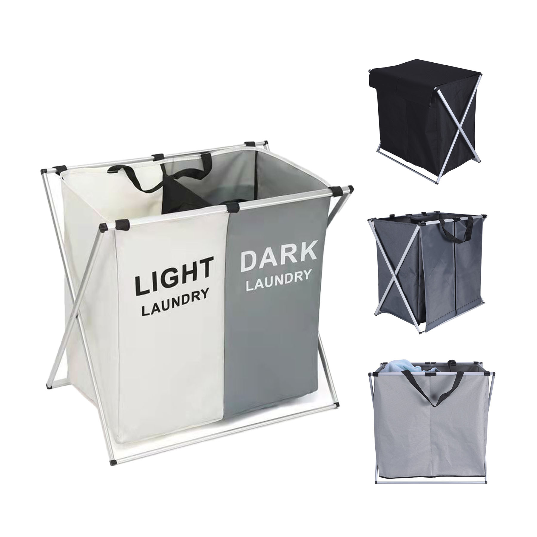 Foldable Laundry Hamperx2 Clothes Storage bag 2