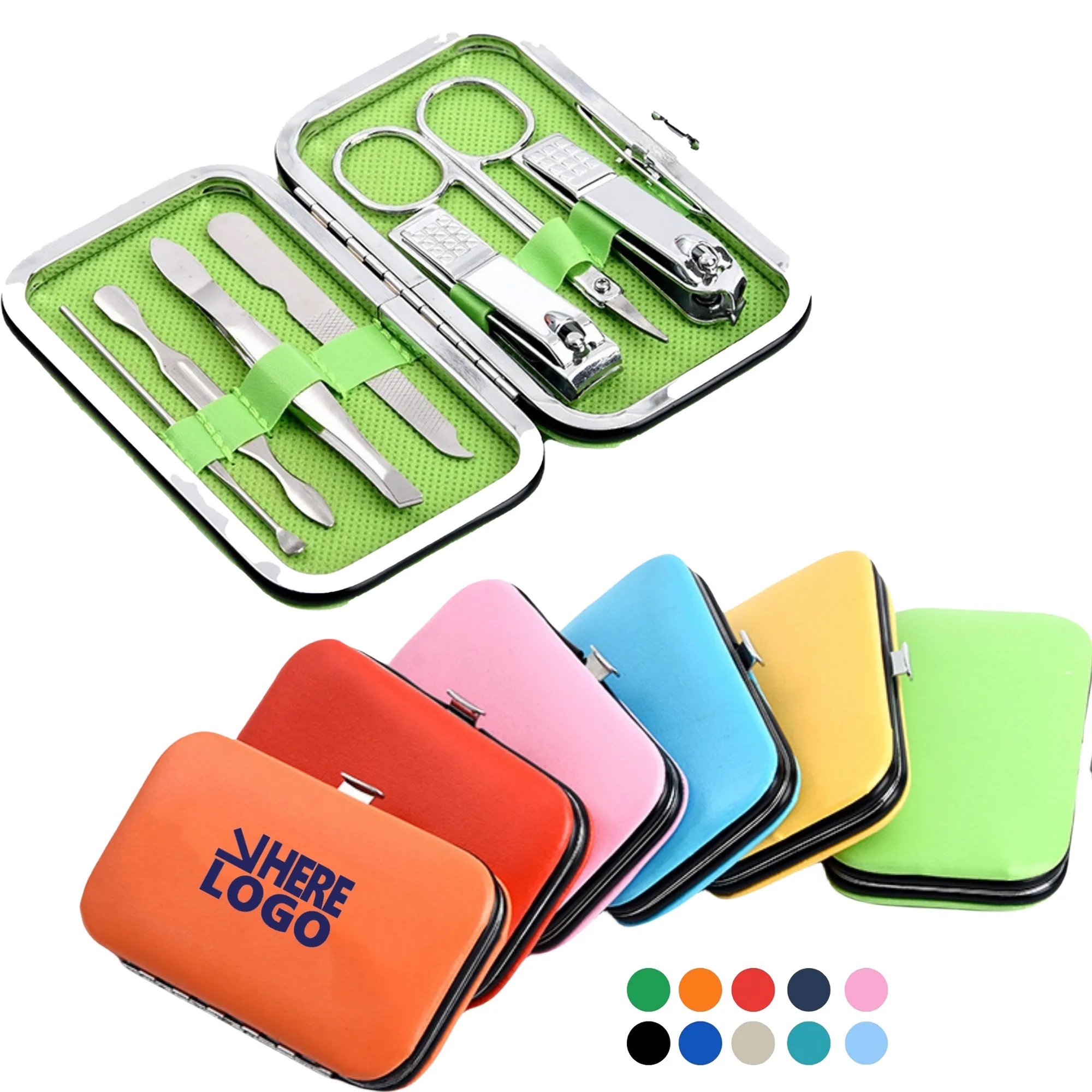 MOQ 20 PCS 7in 1Staiiless Seel Nail Clipper Set Manicure Kit 3