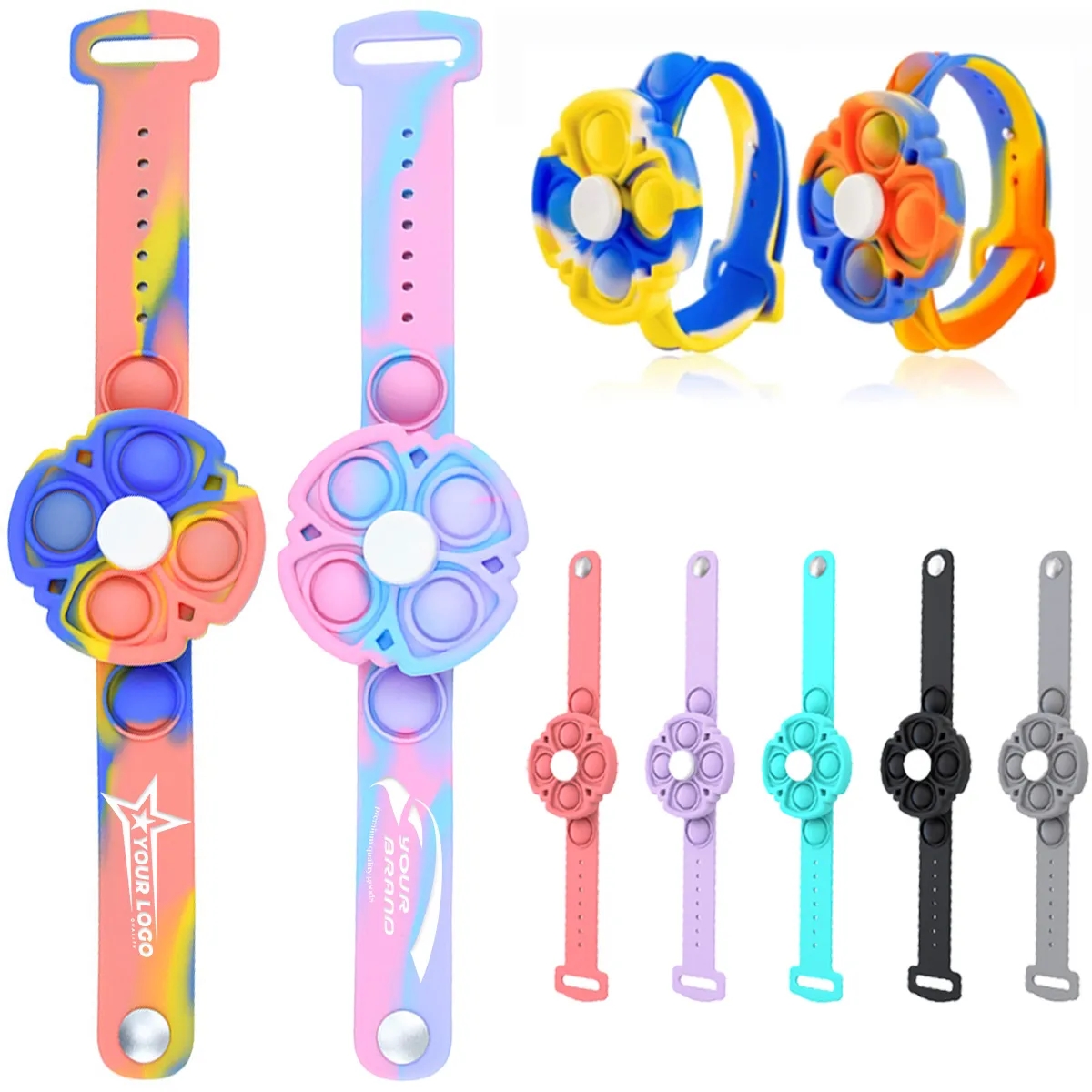 Rotatable Fidget Spinner Bracelet Bubble Wearable Toys 2