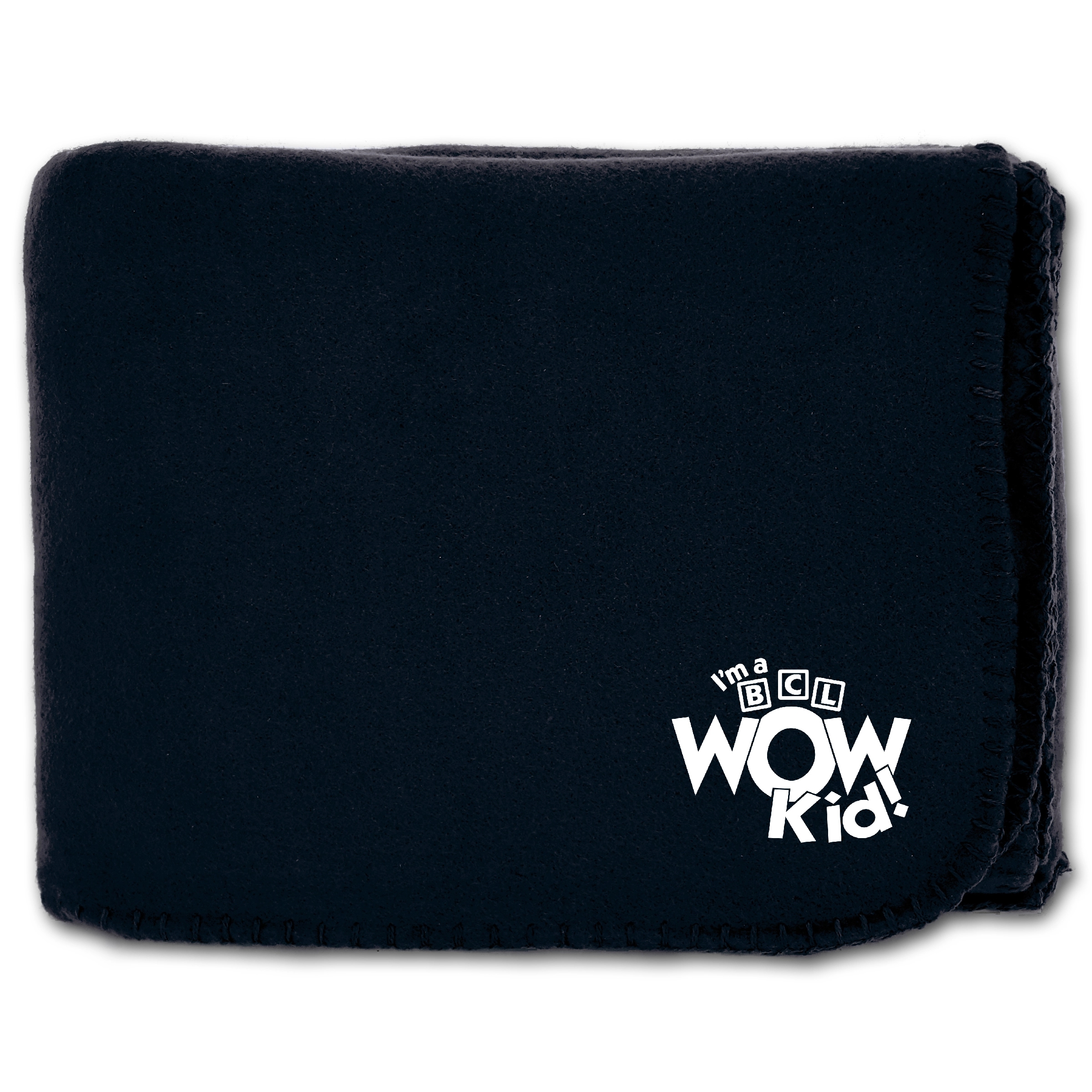 50" x 60" Fleece Whipstitch Blanket - Black