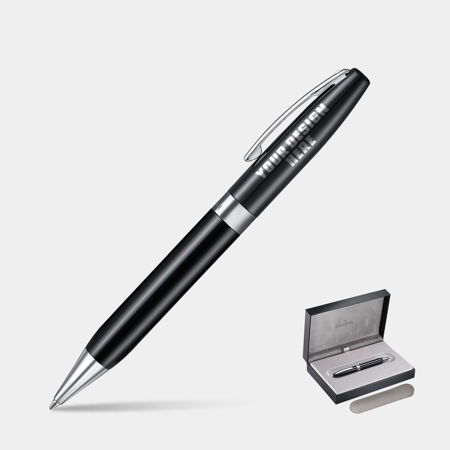 SHEAFFER® Legacy 9064 Glossy Black Chrome-Plated Trims Ballpoint Pen w/ Gift Box 3