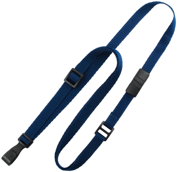 3/8" Flat Adjustable Breakaway Lanyard (Plastic J-Hook) 1