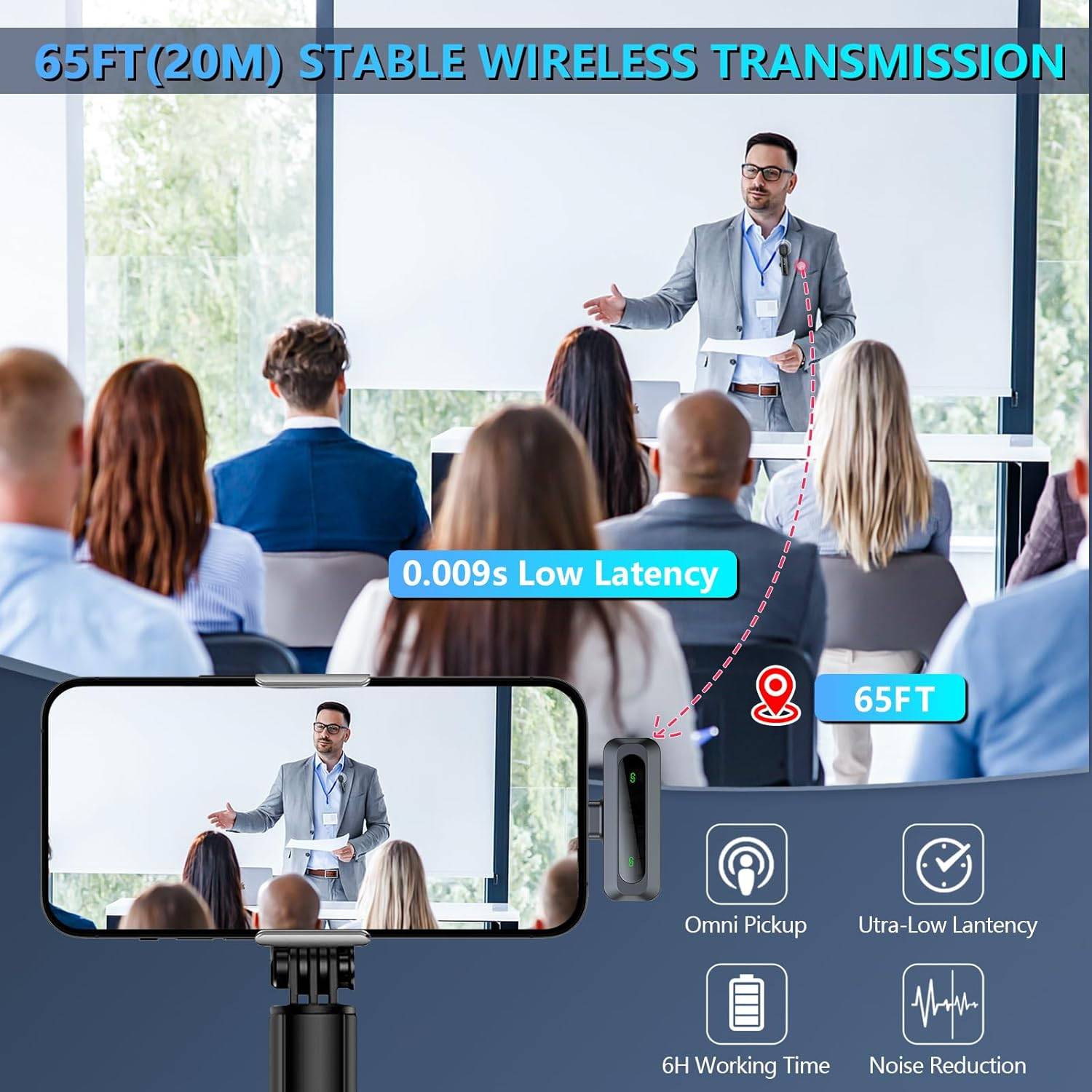 USB C Microphone Wireless Mini Mic for Type-C 6