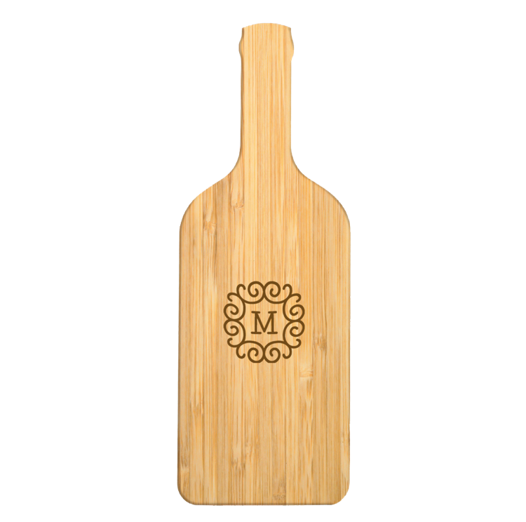 17" Wine Bottle Bamboo Cutting Board 2