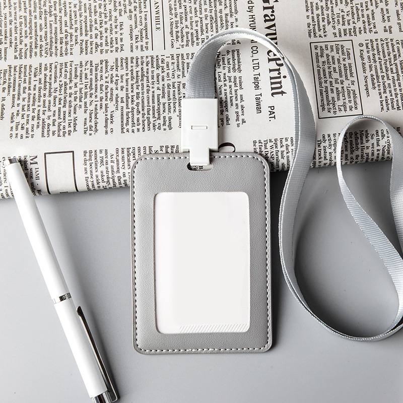 Leather ID Badge Holder with Lanyard 6