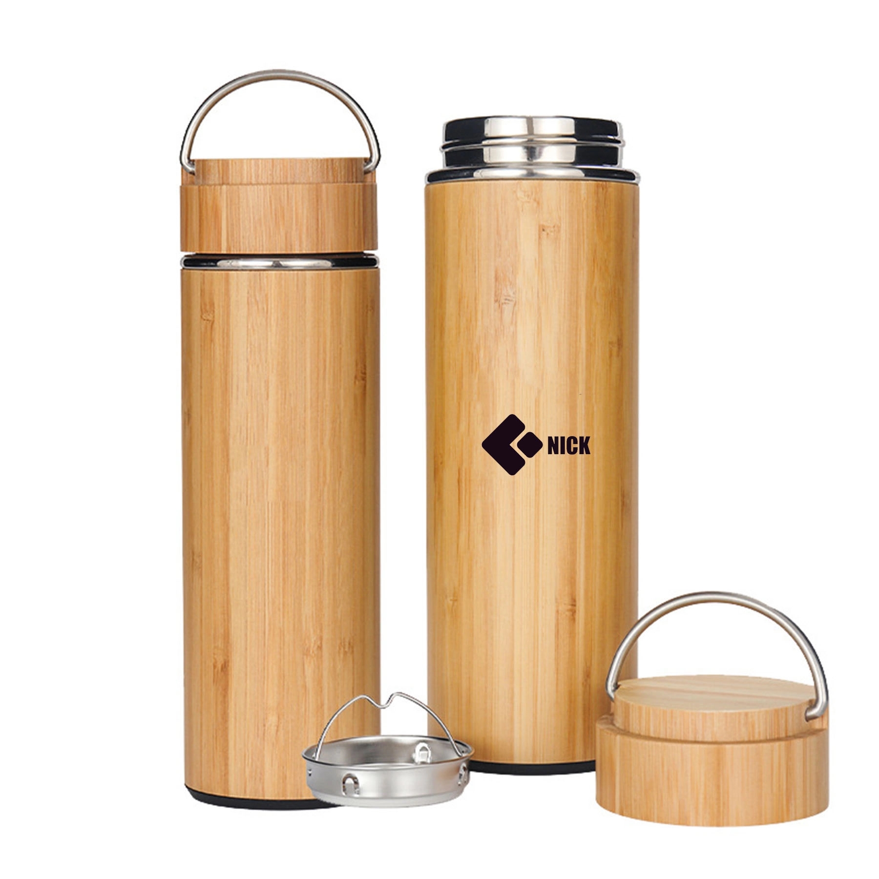 16 Oz Vacuum Bamboo Bottle 4