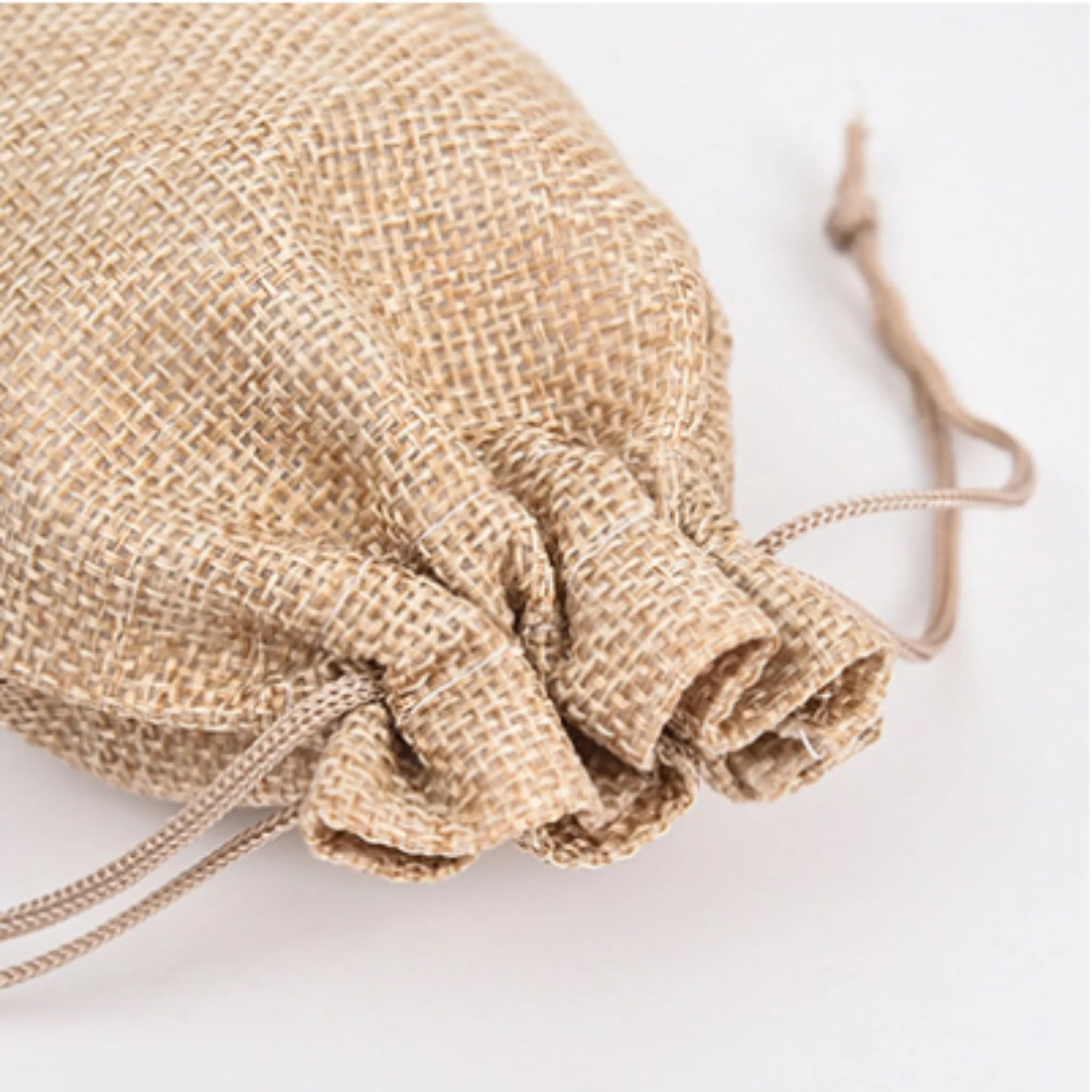 Linen Vintage Drawstring Pocket Gift Bag 13