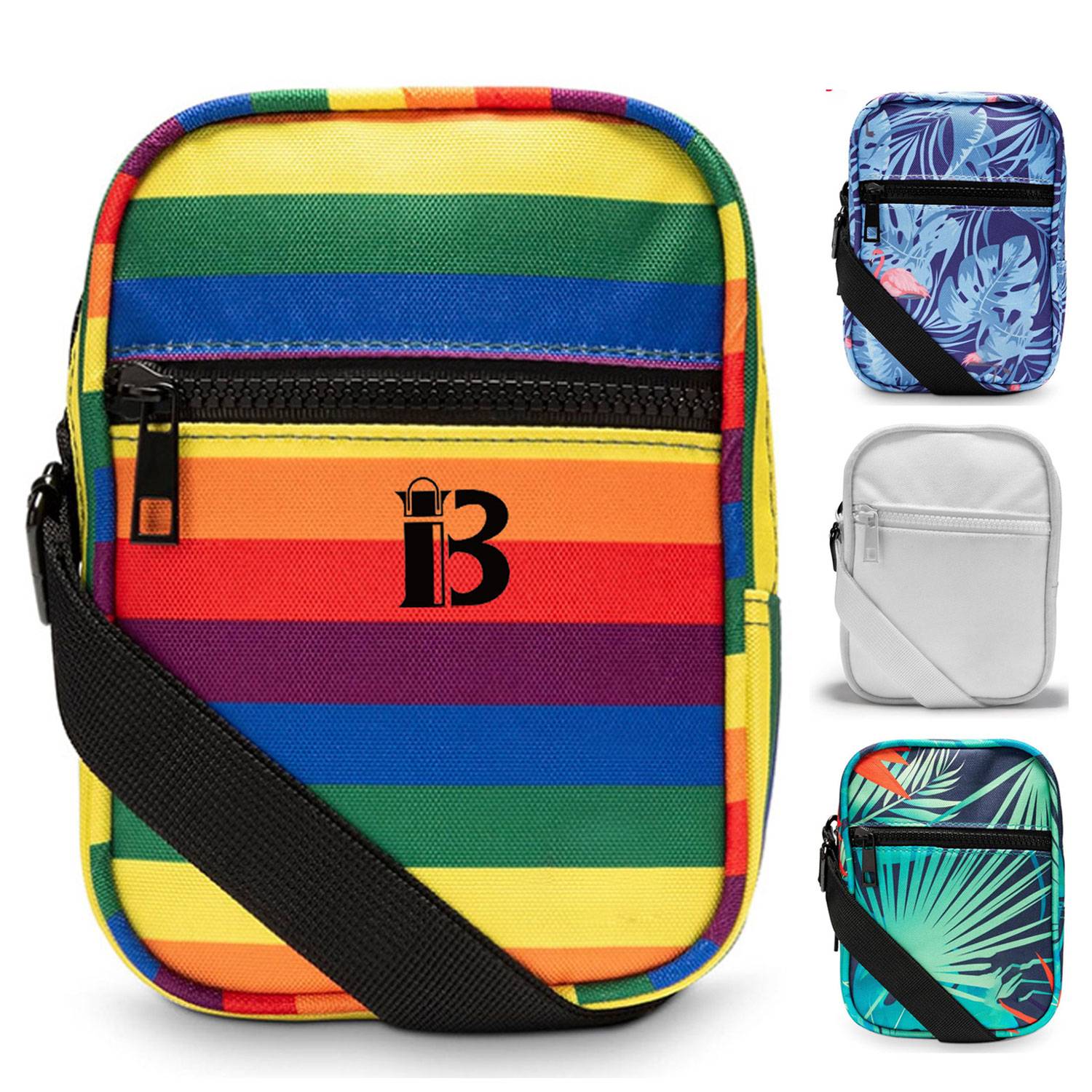 7 1/5" Rainbow Oxford Cloth CrossbodySling Backpack
