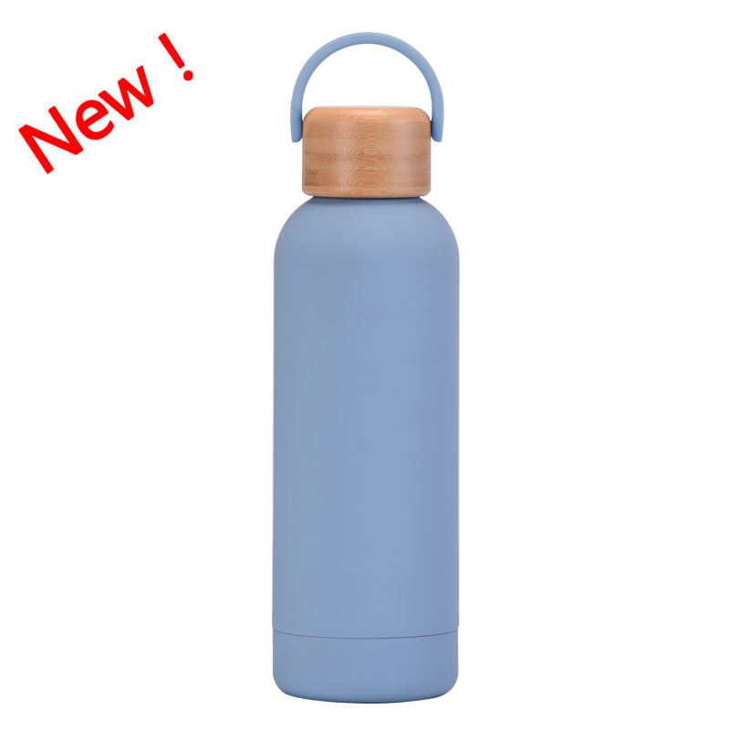 17 oz. Double Wall Stainless Steel Water Bottle w/ Bamboo Lid 16