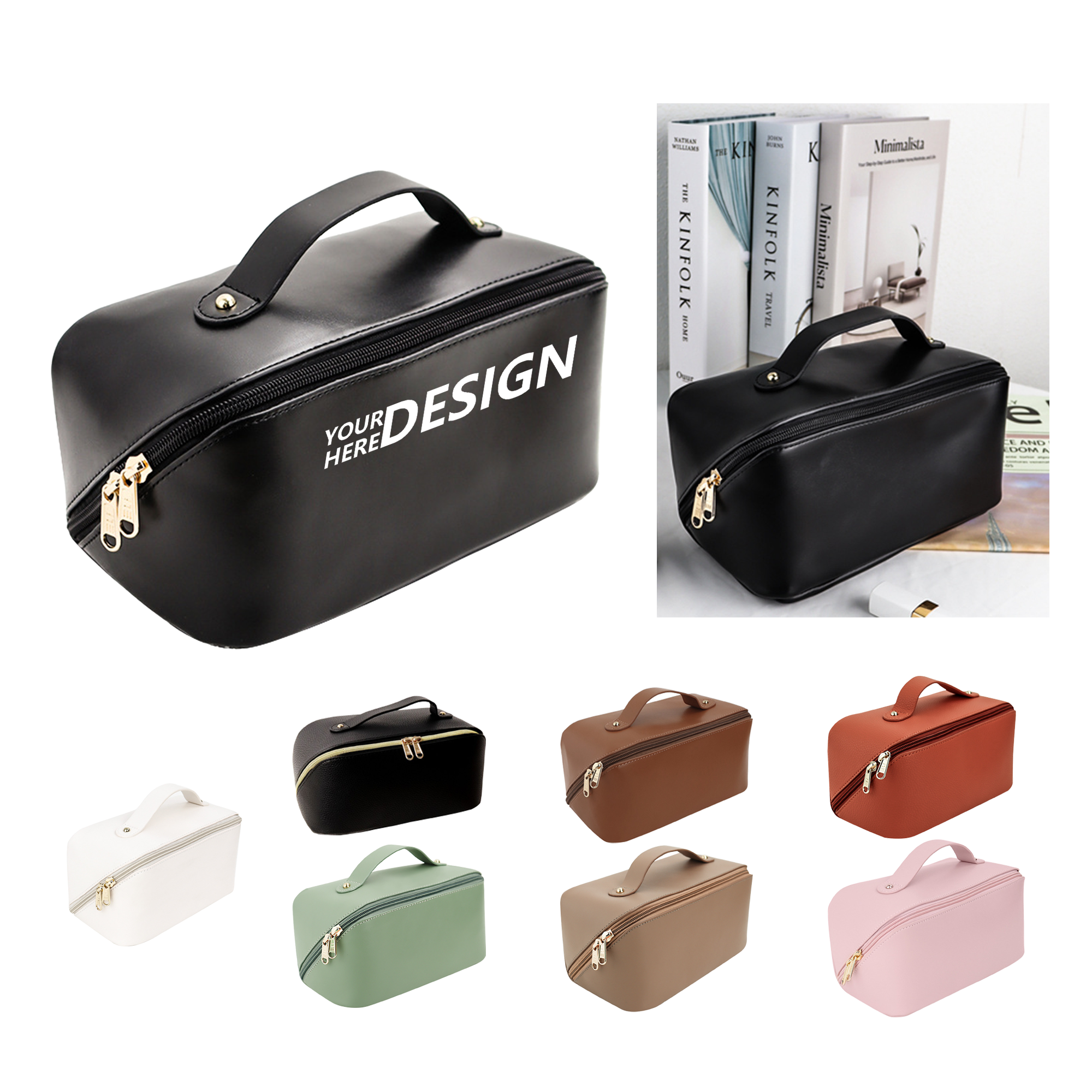 Portable Cosmetic Case for Women - Handheld Toiletry Organizer Bag 2