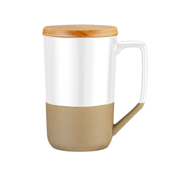 Rochester 15oz Two-Tone Ceramic Mug w/Wood Lid 26