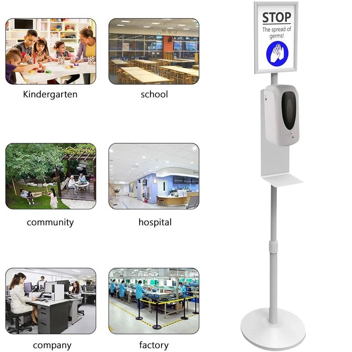 34OZ Auto-Sensing Hand Sanitizer Dispenser with Floor Stand 1