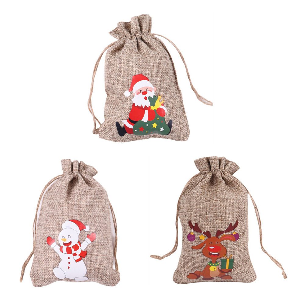Christmas Gift Bags Small Burlap Sack Bulk with Drawstrings 2