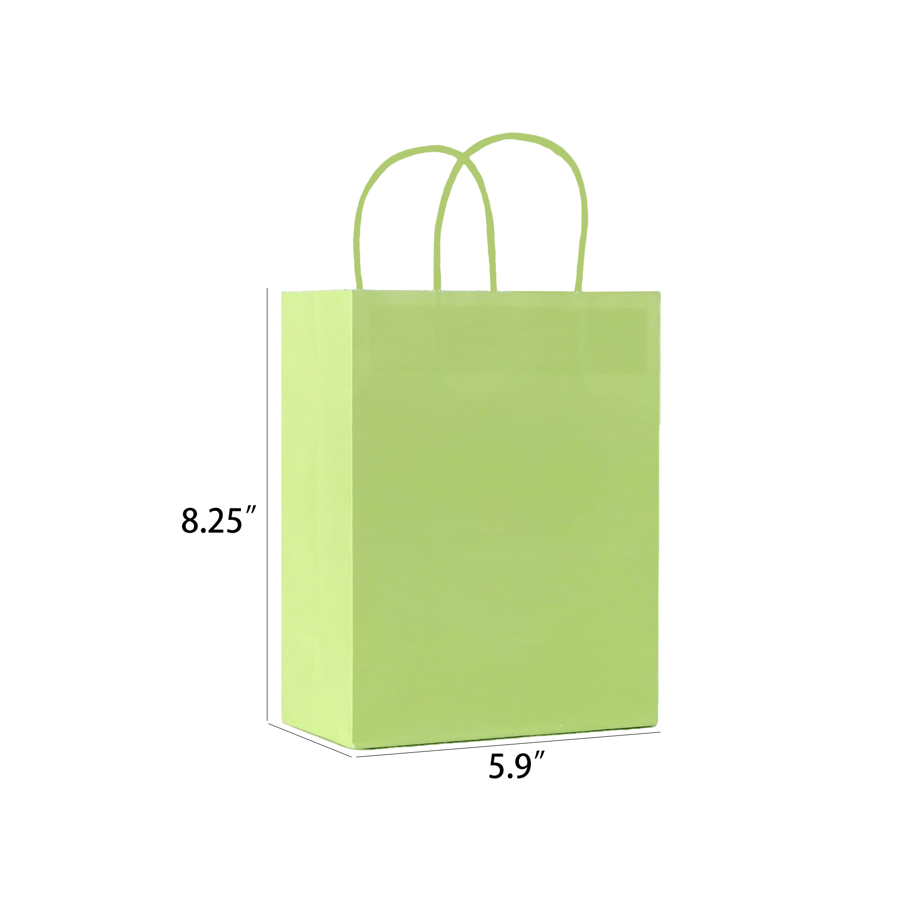 Coloured Retail Shopping/Gift Kraft Paper Tote Bags (5.9'' x 3.15'' x 8.25'') 6