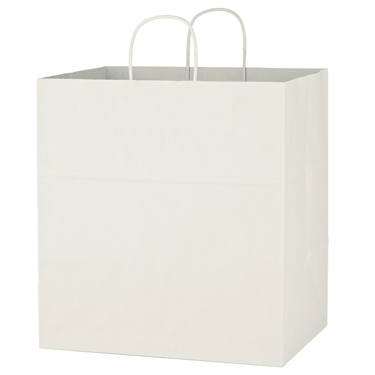 Kraft Paper White Shopping Bag - 14" x 15" 4
