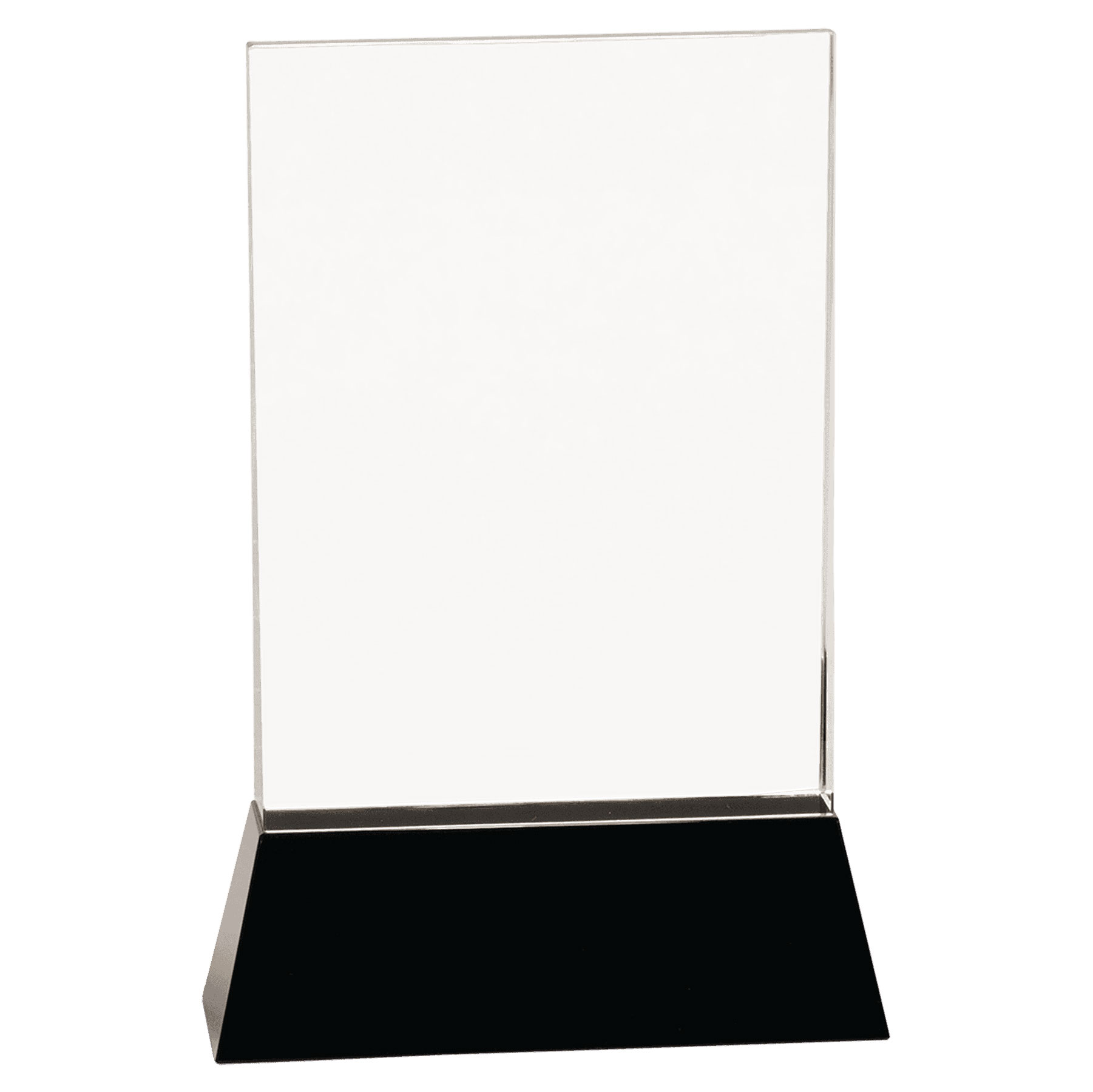 9" Clear Crystal Rectangle Wedge on Black Base 4