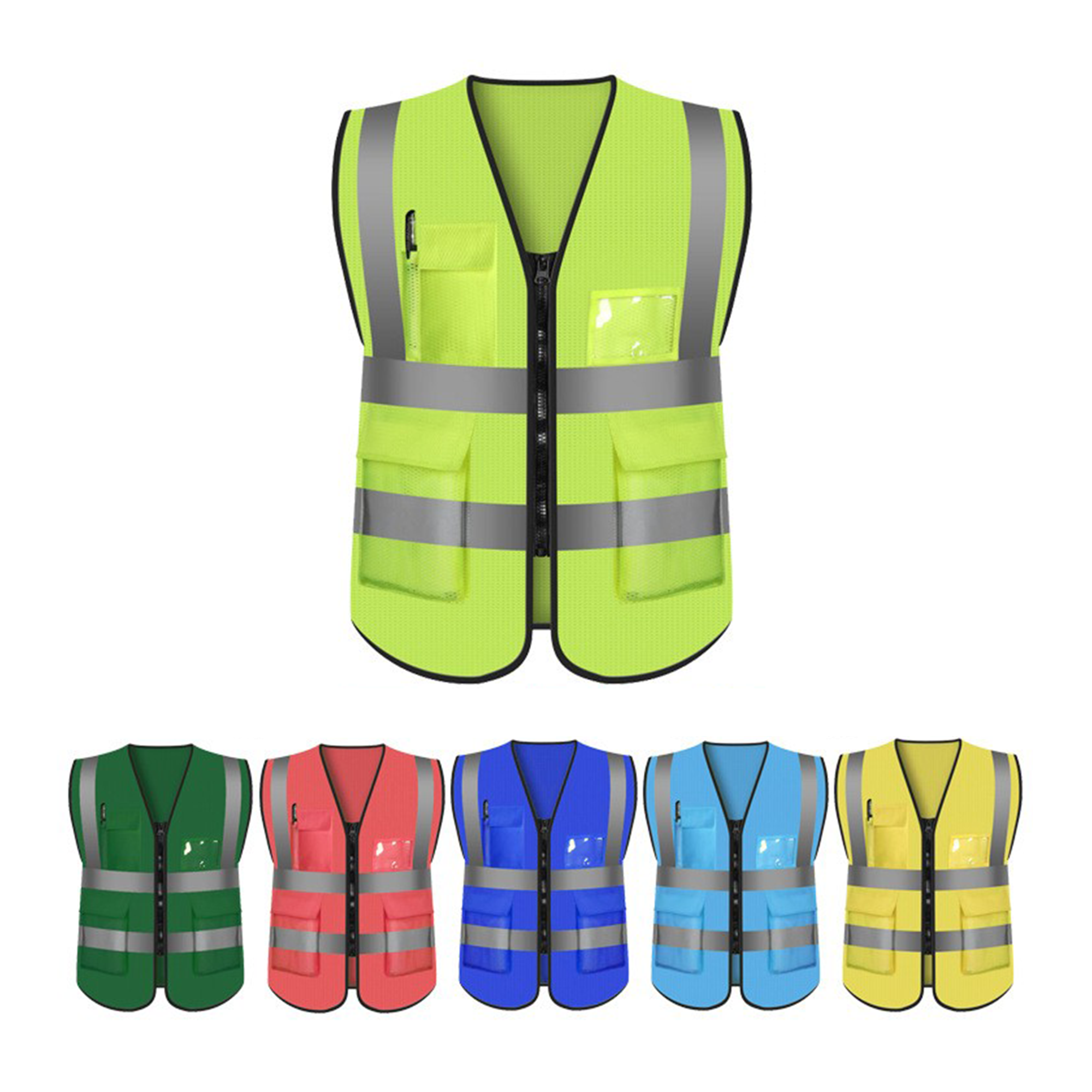Custoned Reflective Strips Mesh Safety Vest 3