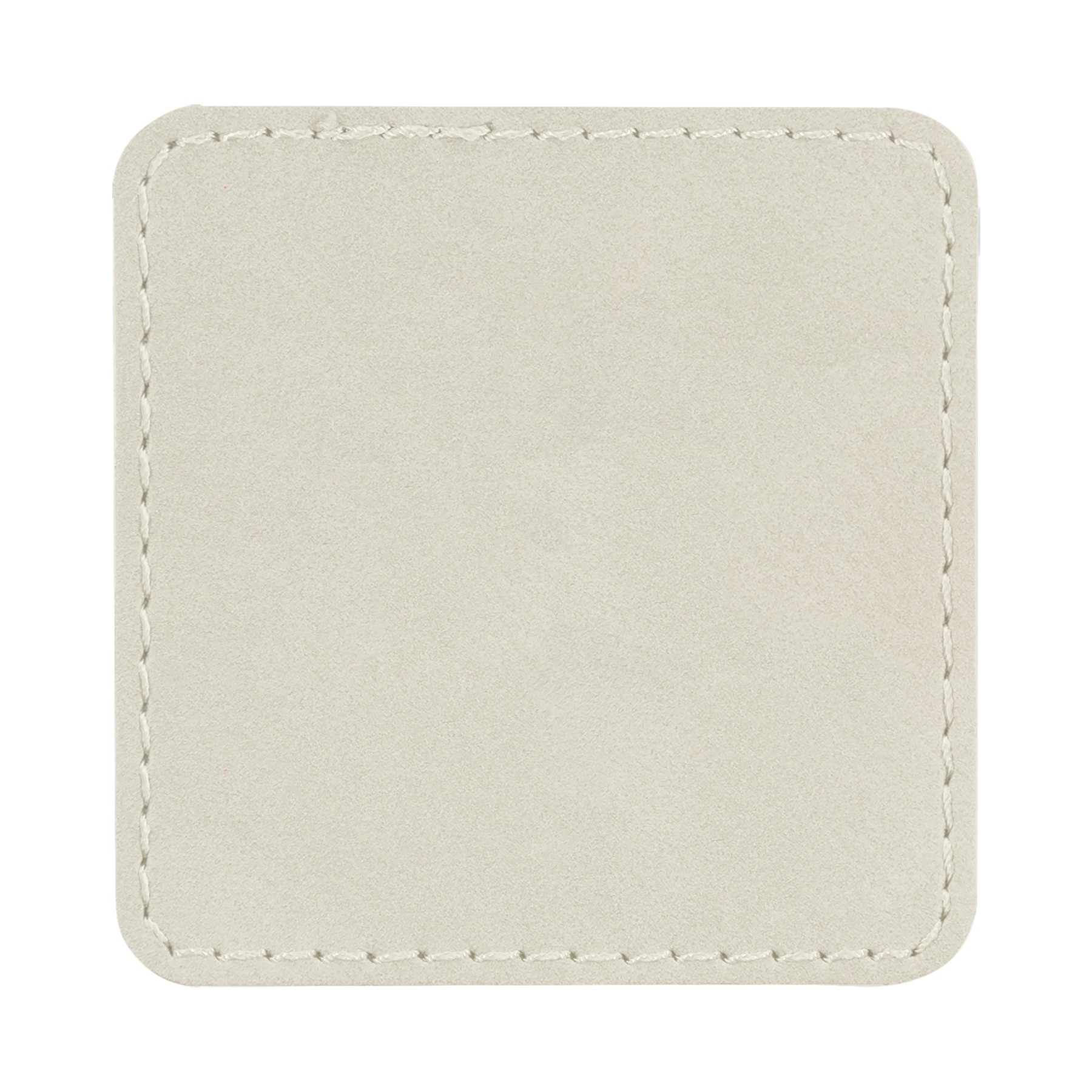 2" White Leatherette Square Patch with Adhesive 2