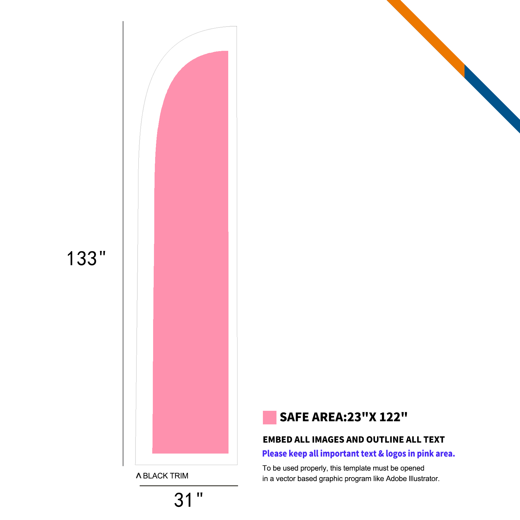 13' Lylor Single-Sided Straight Flag 5
