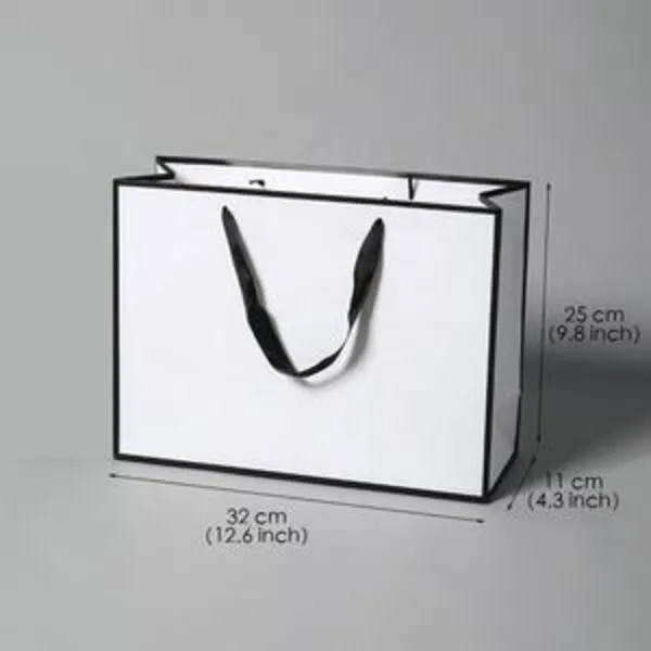 Ivory Board Disposable Shopping Bag with Black Border 1
