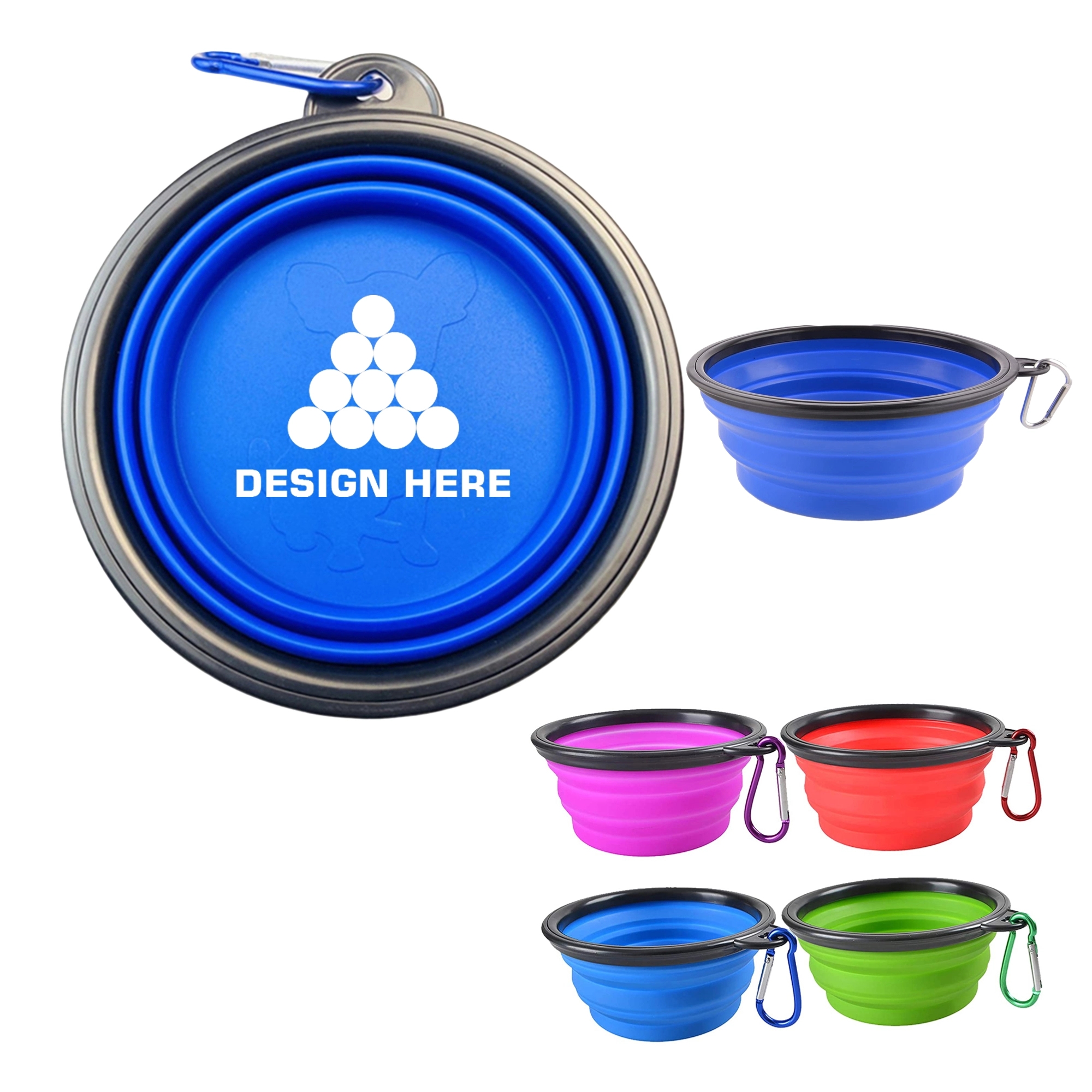 12oz Collapsible Dog Bowl with Carabiner