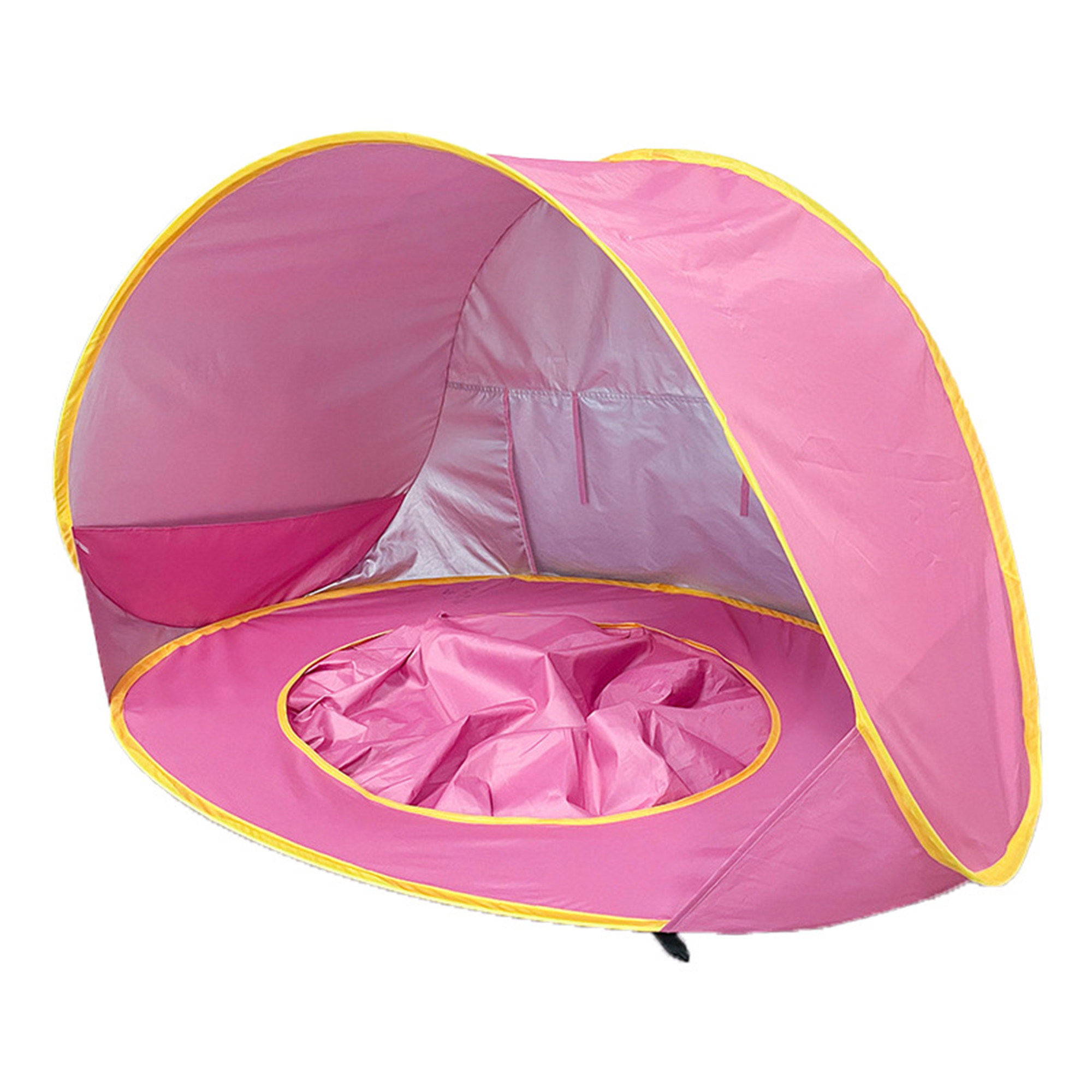 Silver Coated Fabric Beach Sunshade With Wading Space 47.3" X 32.7" X 27.6" 2