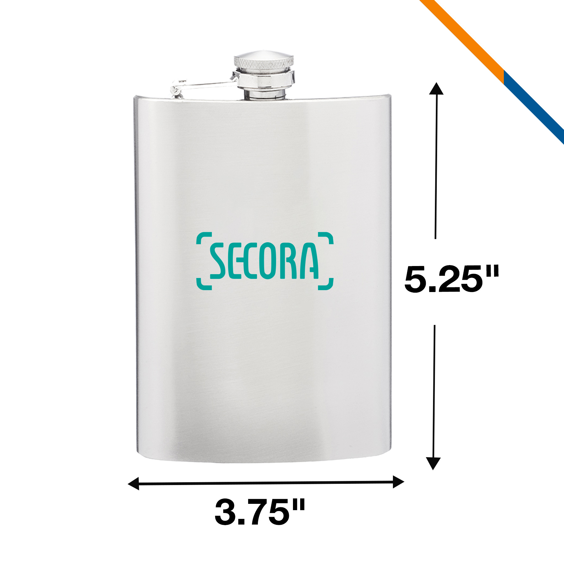 Romia Stainless Steel Hip Flask - 9 OZ., custom water bottle with logo imprint 6