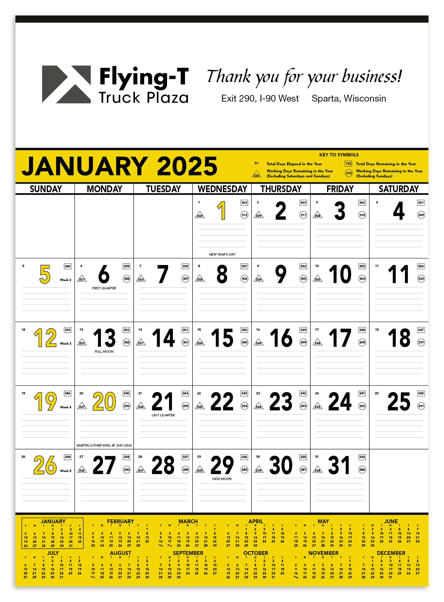 Triumph® Calendars Yellow & Black Contractor Memo Calendar 2