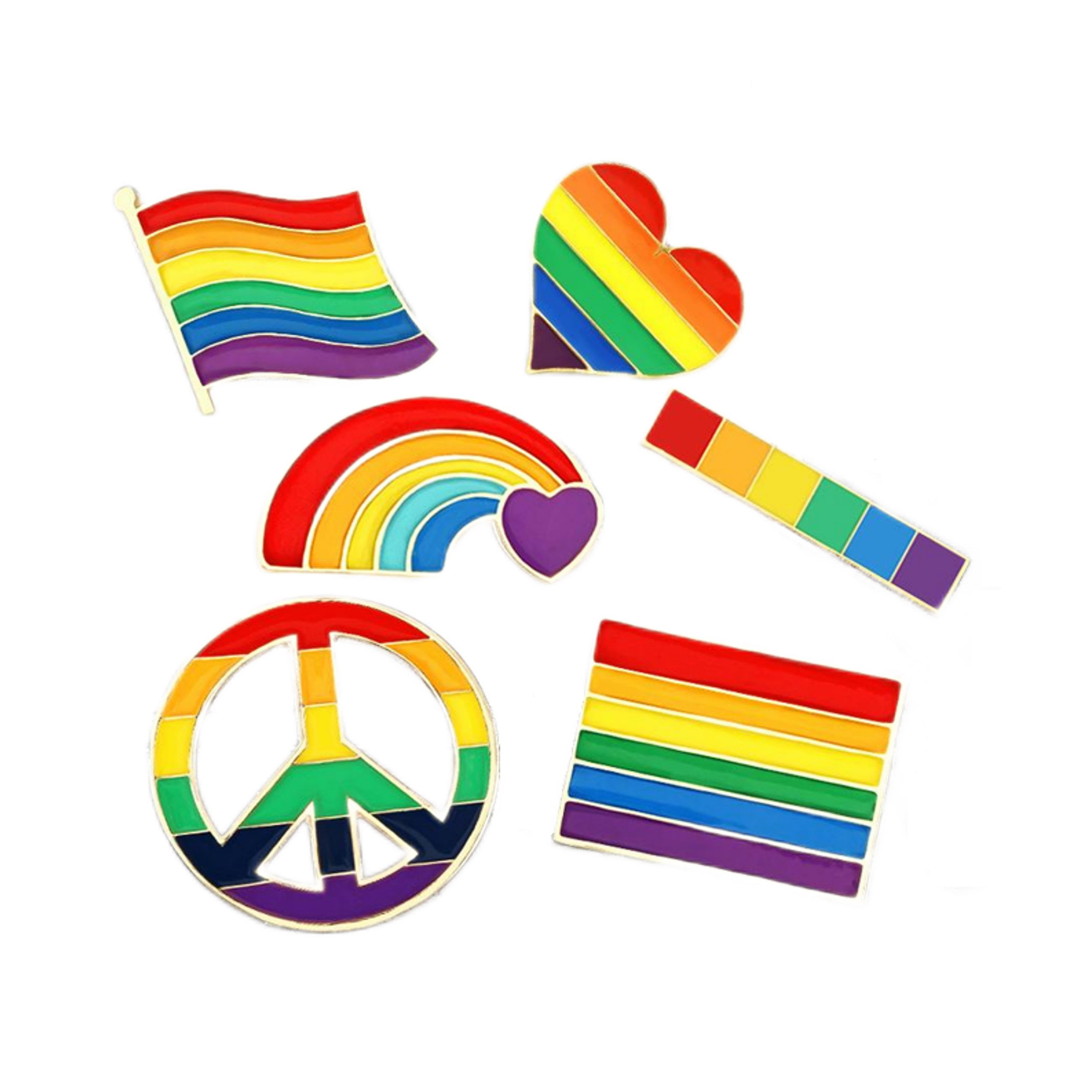 Rainbow Button Pin (direct import) 1