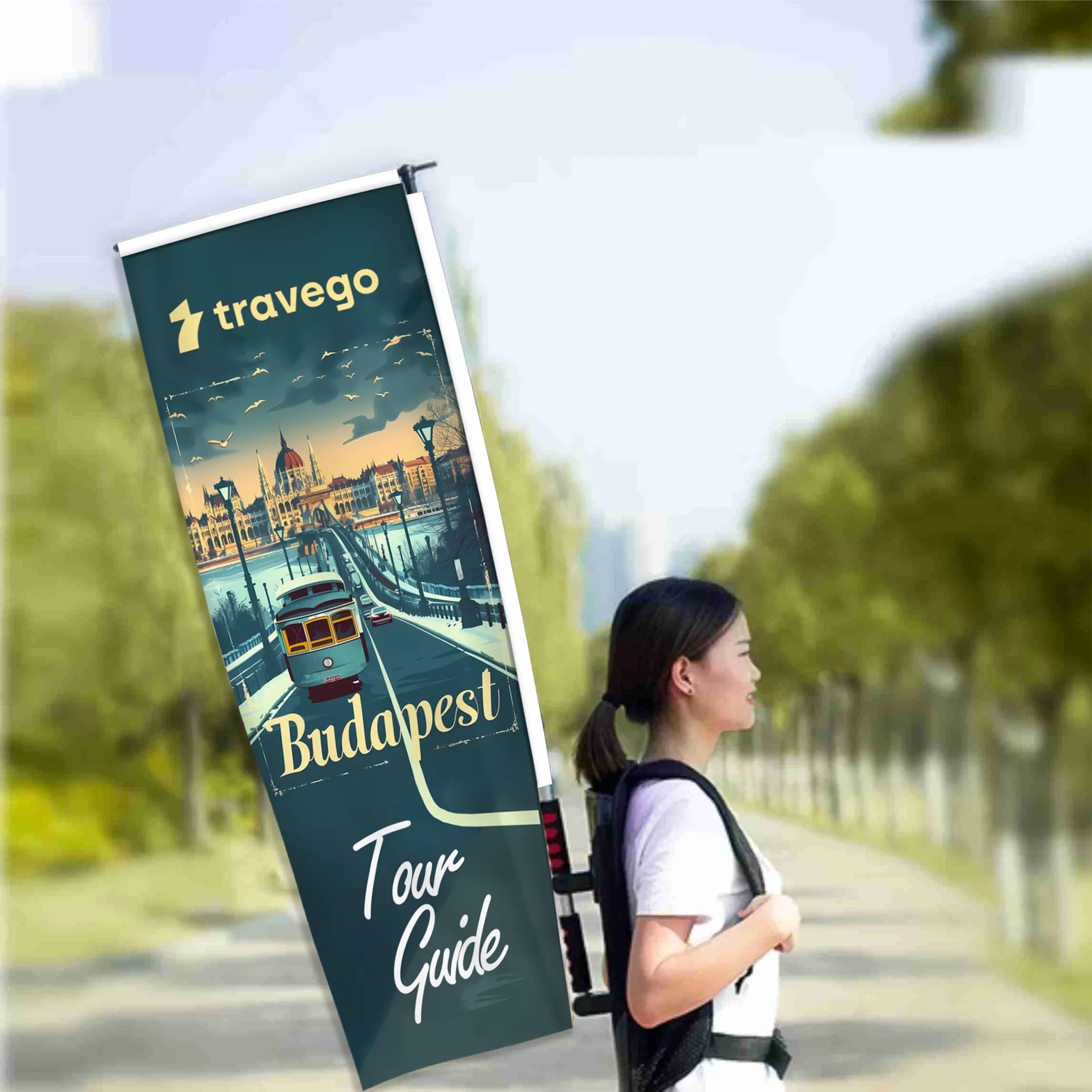 Backpack Flag - Custom Rectangle Single Sided Flag (16"x48") 8