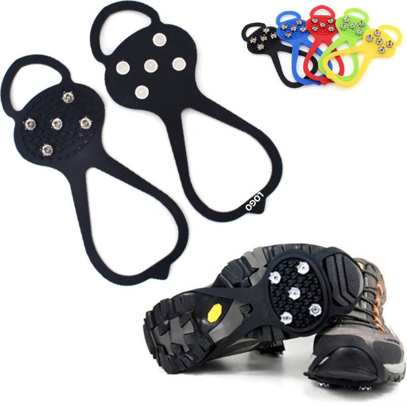 5 Spikes Anti-Slip Ice Traction Grips Cleats Silicone Crampo 5