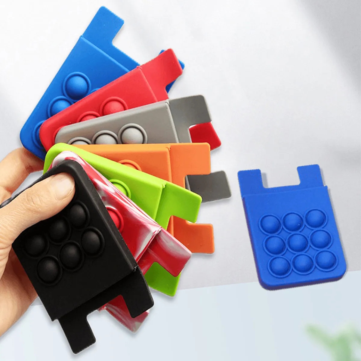 Silicone Bubble Decompression Phone Back Sticker Card Holder 3