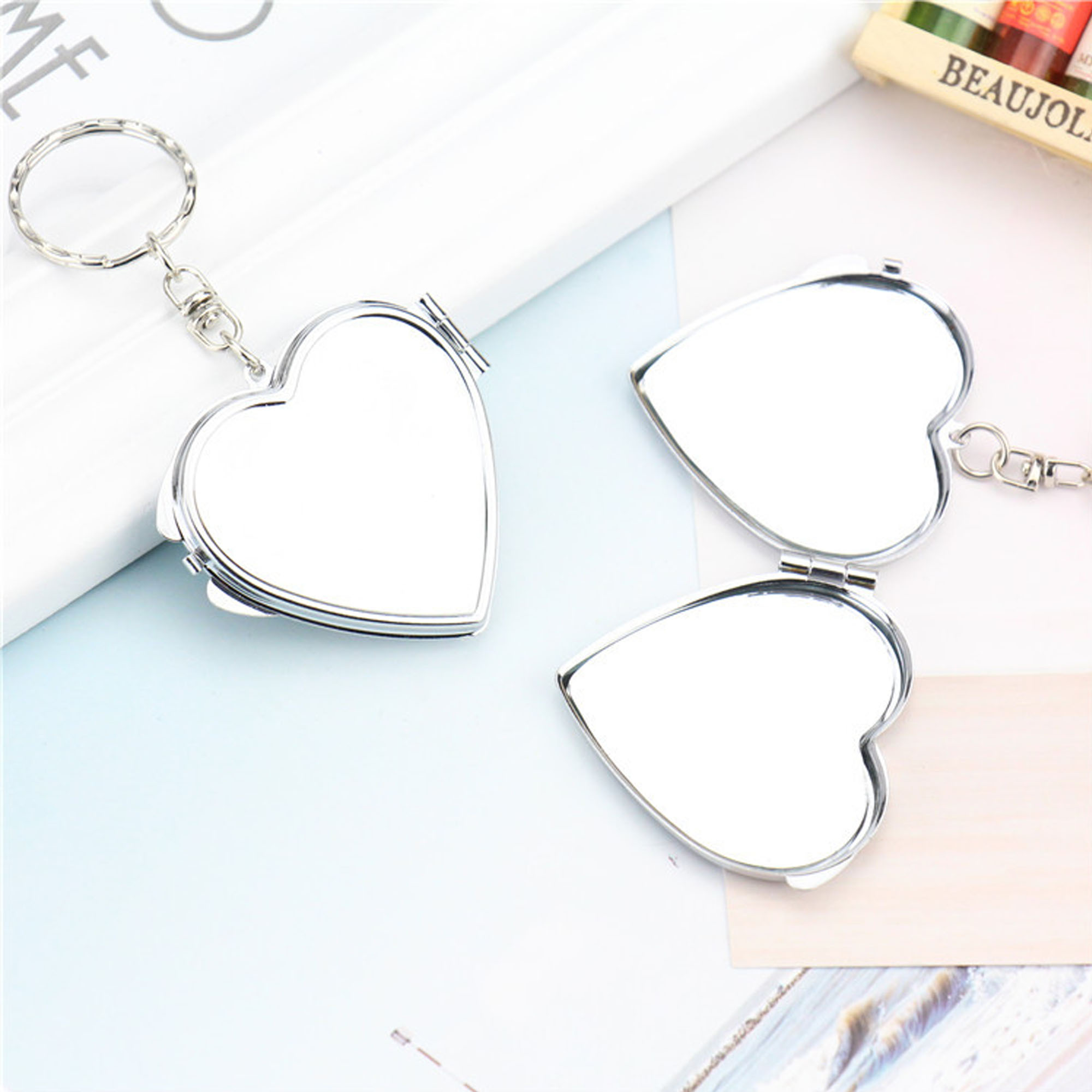 Double Sided Mirror Pendant Keychain 2