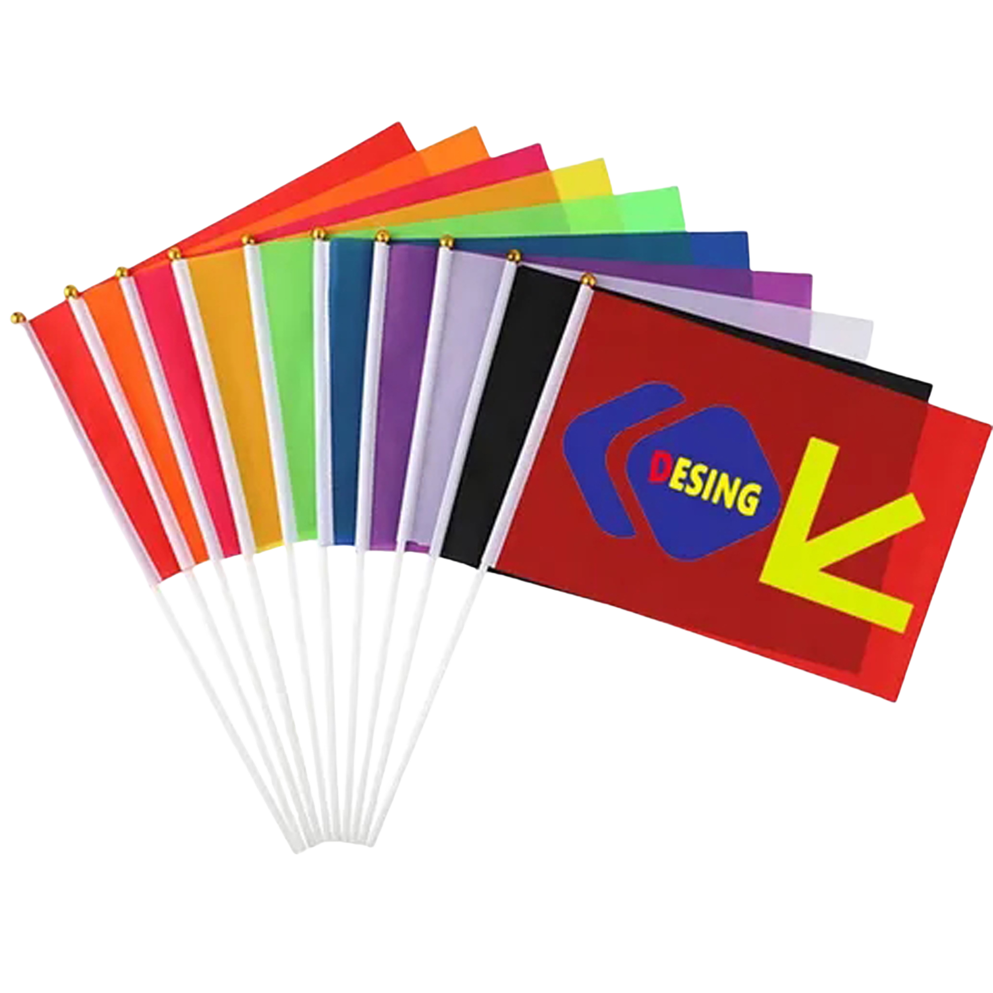 5x8in Custom Hand-held Flags MOQ10 2