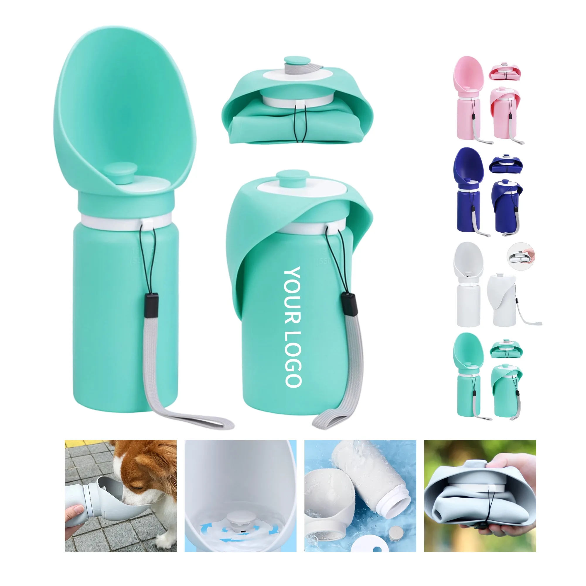 19oz Dog Outdoor Water Cup with Foldable Design 1