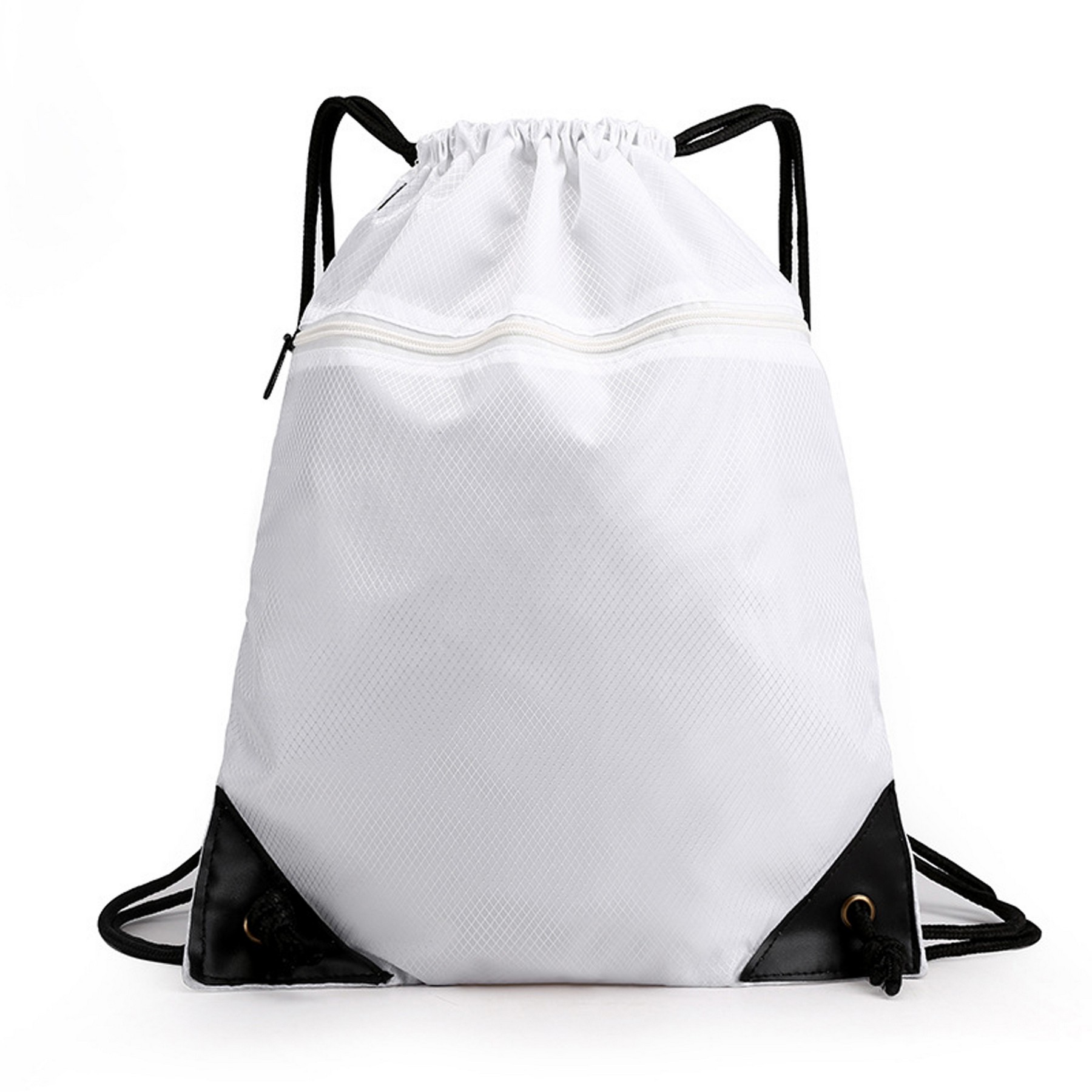 Drawstring Backpack With Zippper Pocket 2