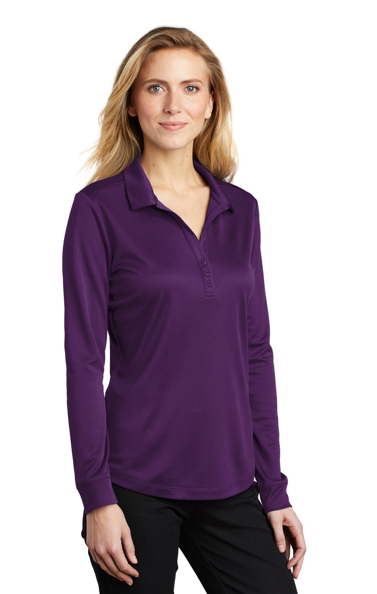 Port Authority Women's Silk Touch Performance Long Sleeve Polo. L540LS 42